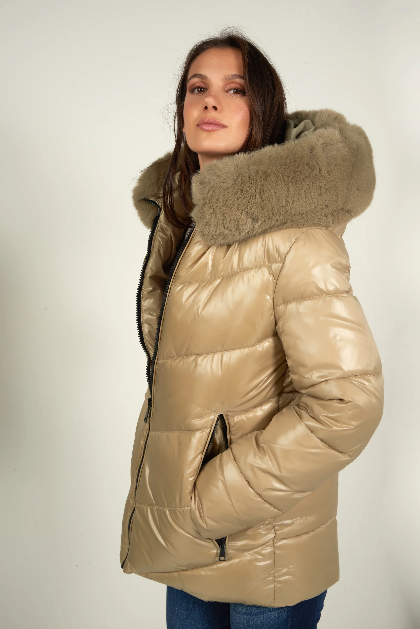 Manteau court à capuche en fourrure - MALAK - (E-C3) - Image 13