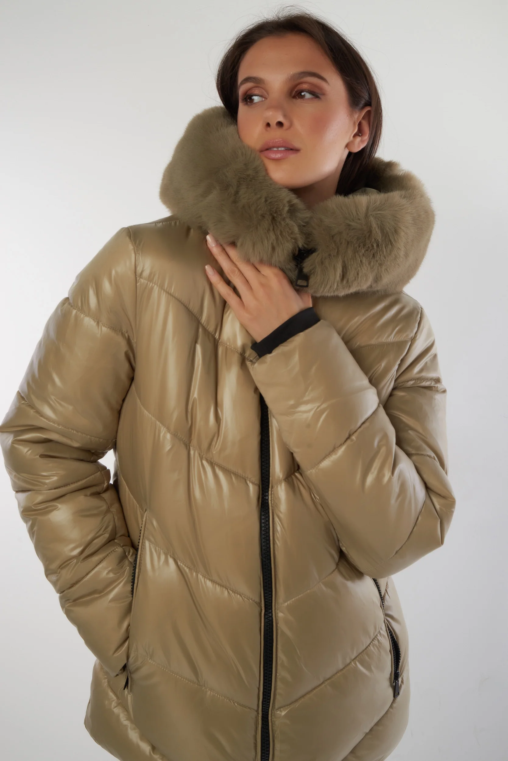 Manteau court à capuche en fourrure - MALAK - (E-C3) - Image 15