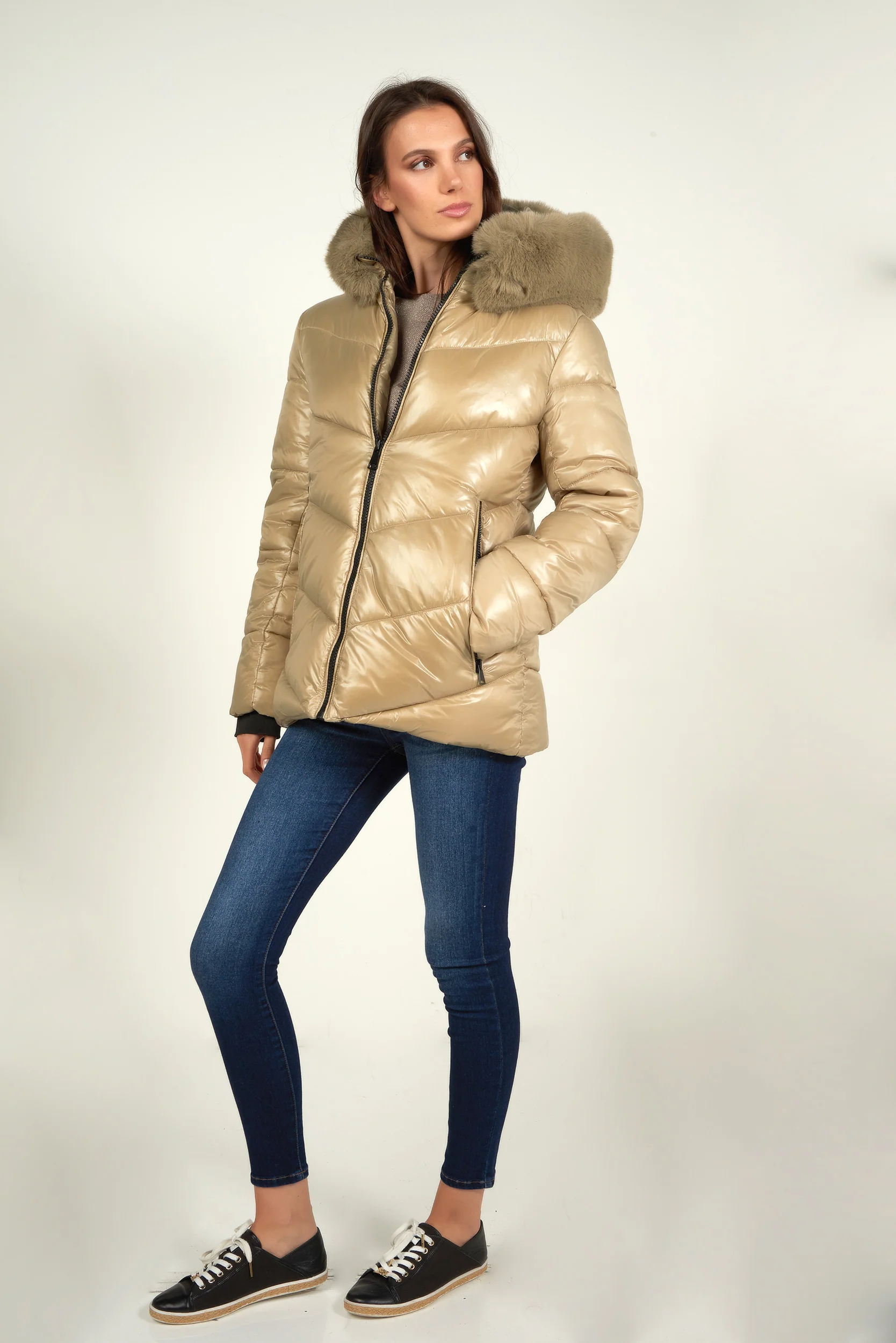 Manteau court à capuche en fourrure - MALAK - (E-C3) - Image 19