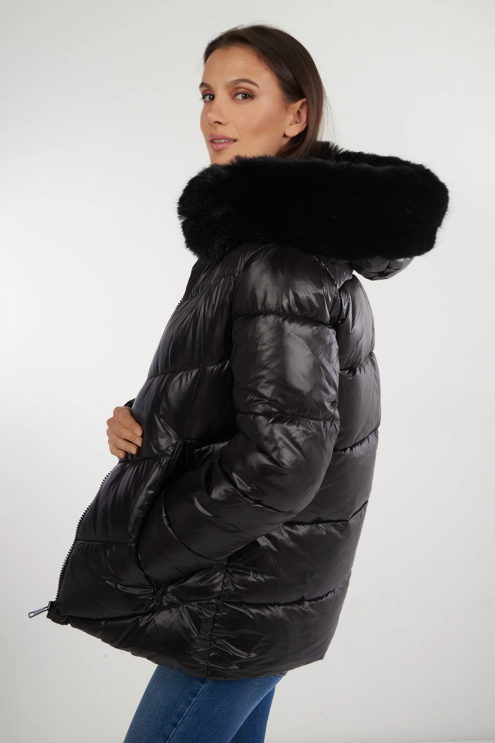 Manteau court à capuche en fourrure - MALAK - (E-C3) - Image 5