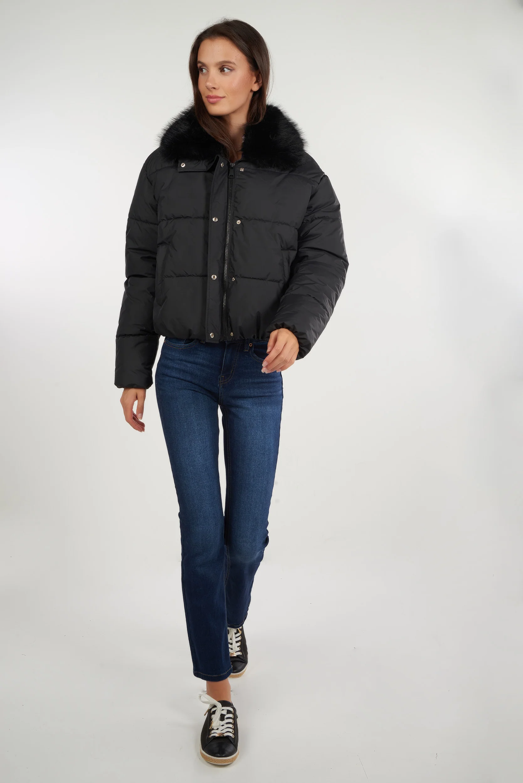 Manteau court à col en fourrure - CELINE - (E-C4) - Image 15
