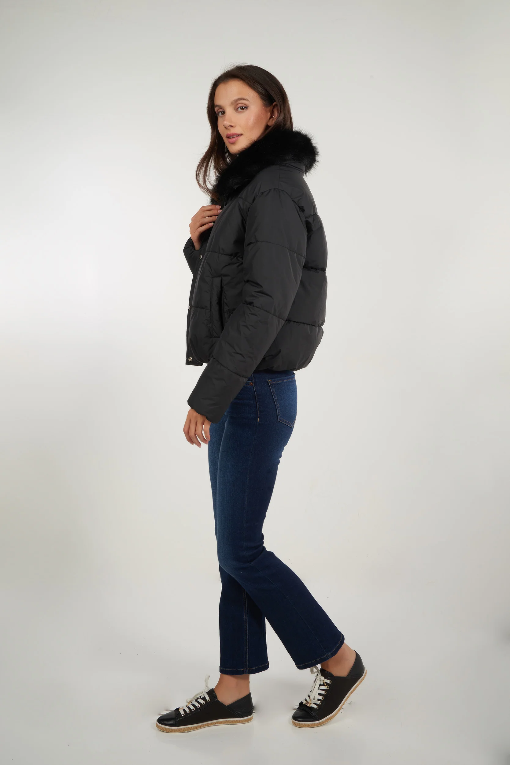 Manteau court à col en fourrure - CELINE - (E-C4) - Image 17
