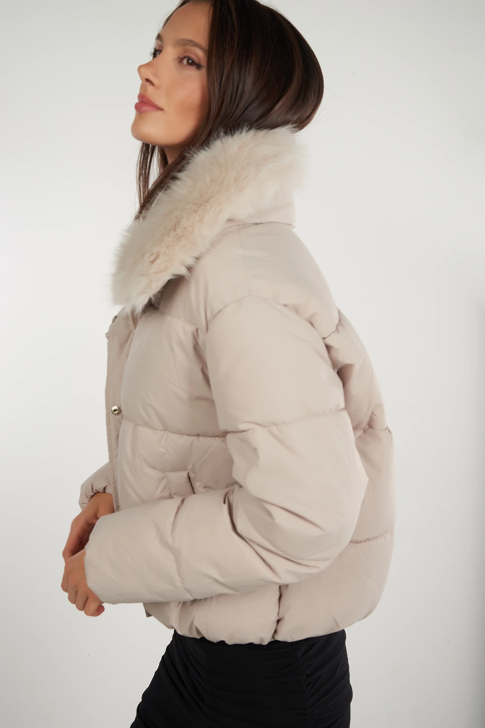 Manteau court à col en fourrure - CELINE - (E-C4) - Image 3