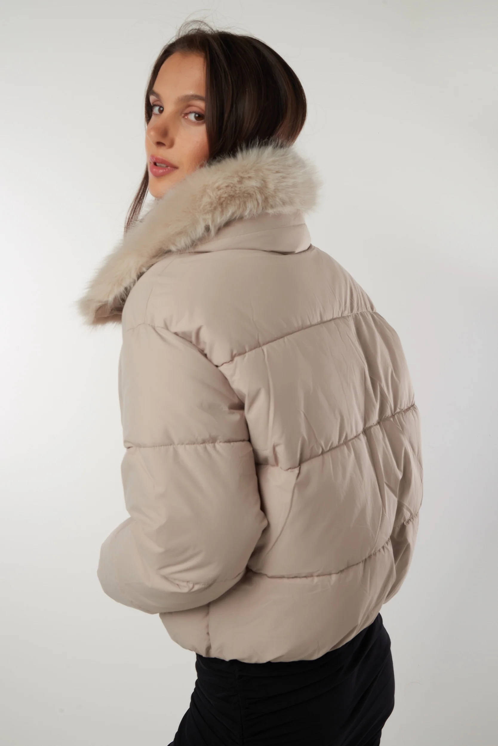 Manteau court à col en fourrure - CELINE - (E-C4) - Image 5