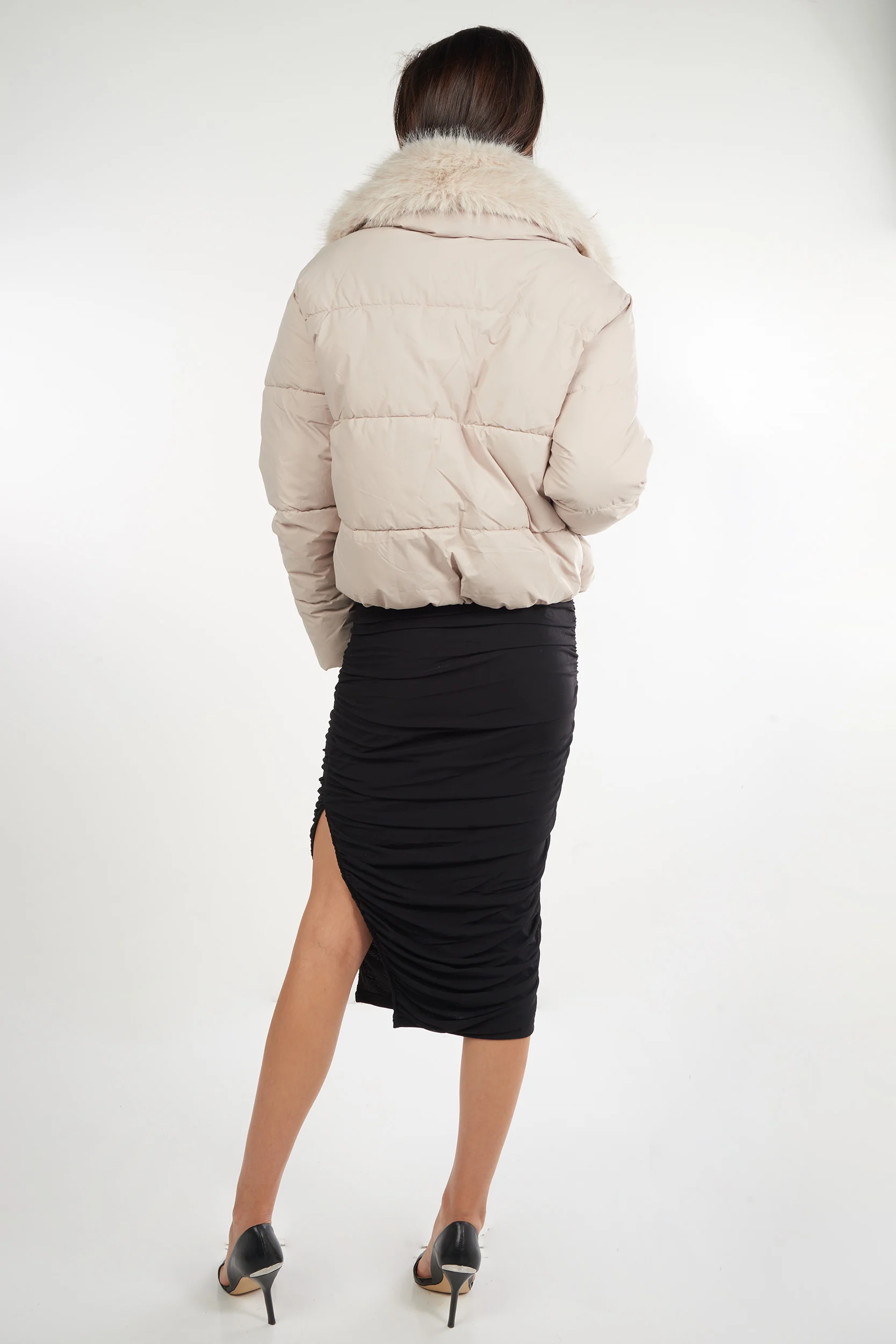 Manteau court à col en fourrure - CELINE - (E-C4) - Image 7