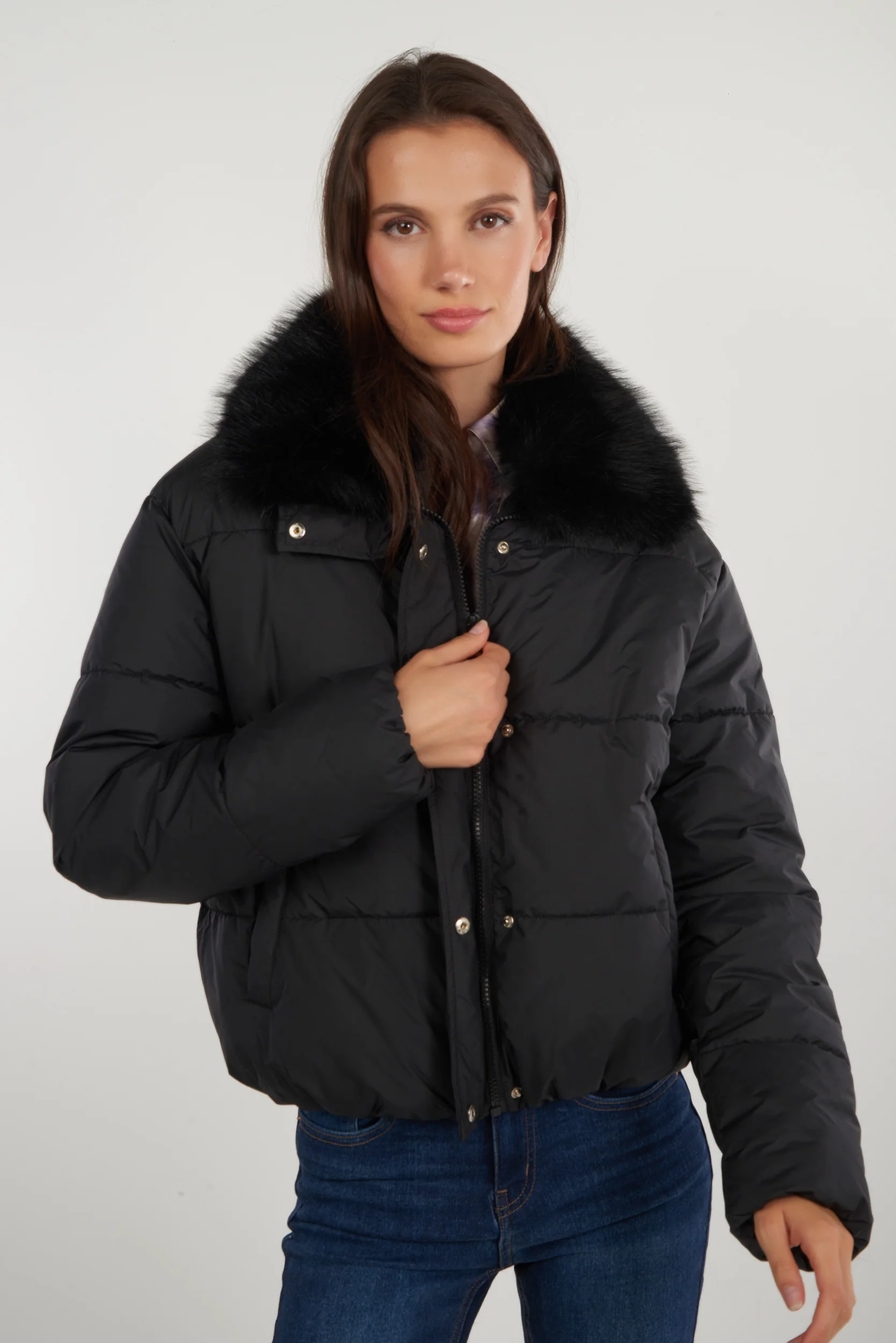 Manteau court à col en fourrure - CELINE - (E-C4) - Image 9