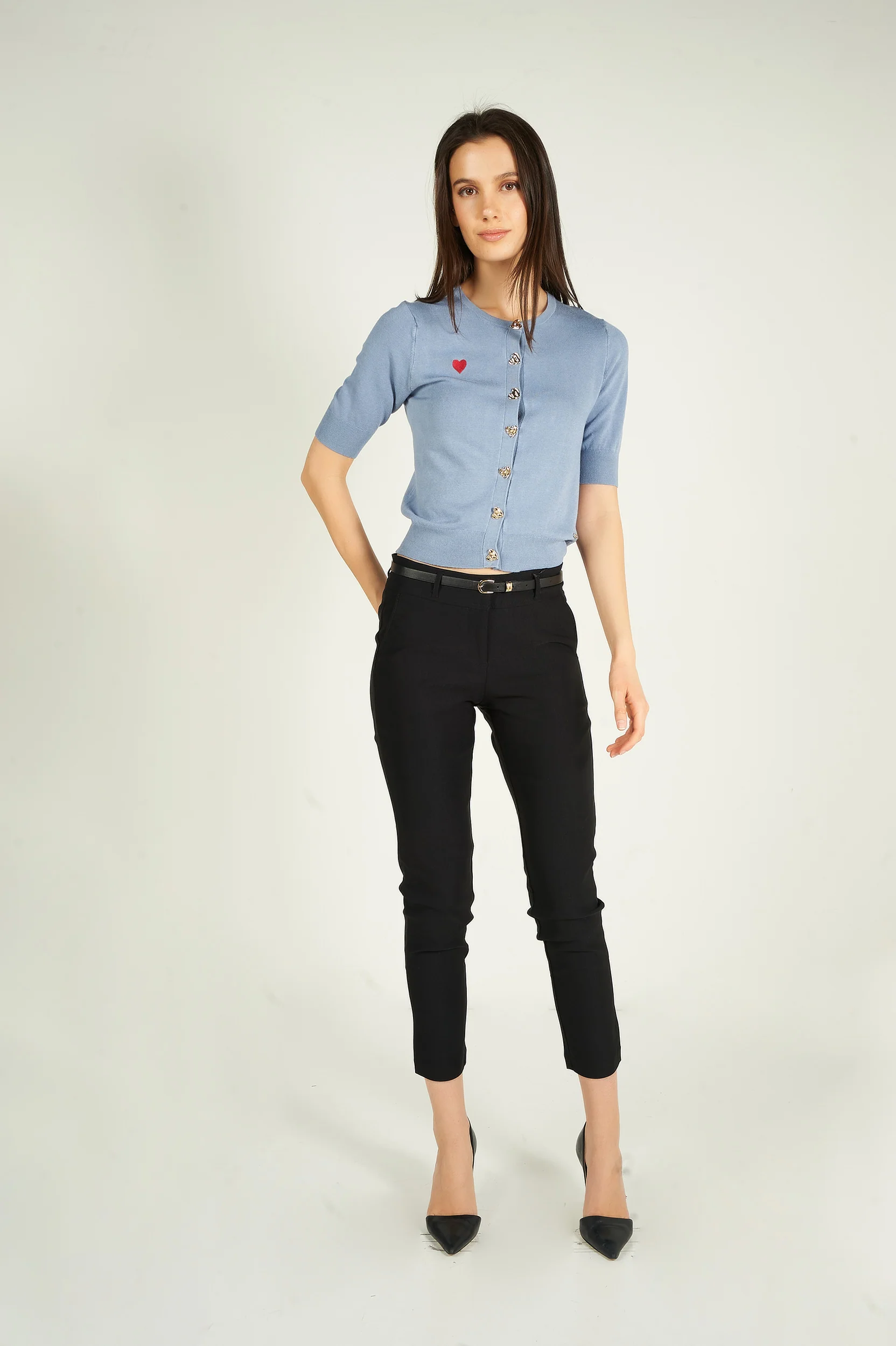 Pantalon à jambe étroite avec ceinture - HP9080-Y1 - (E-C1) - Image 15