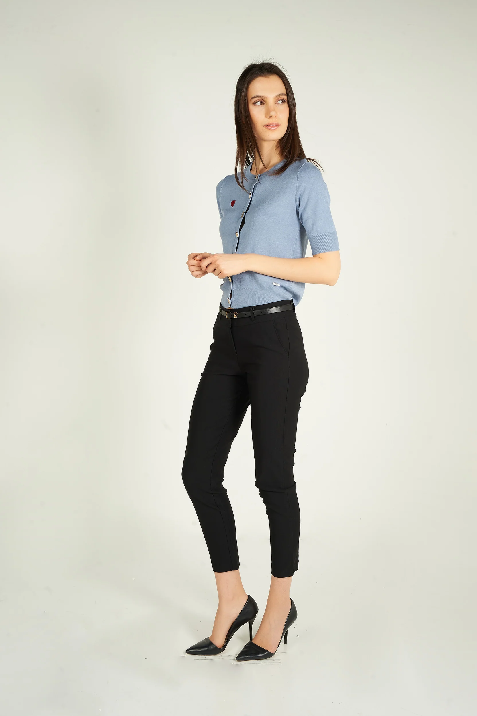 Pantalon à jambe étroite avec ceinture - HP9080-Y1 - (E-C1) - Image 17