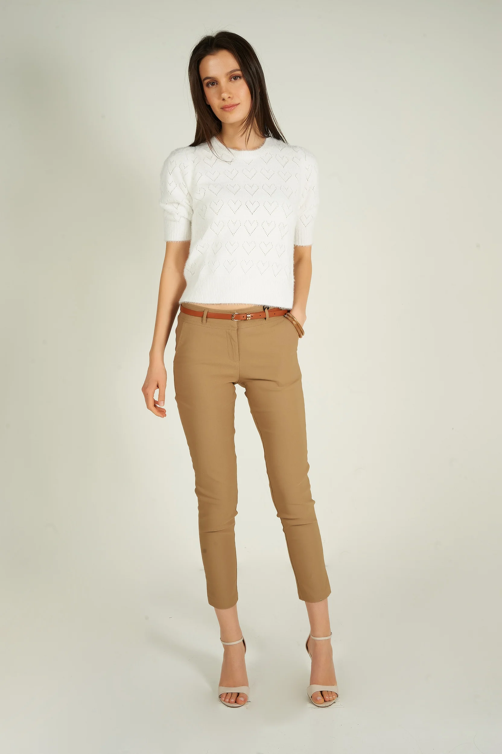 Pantalon à jambe étroite avec ceinture - HP9080-Y1 - (E-C1) - Image 9