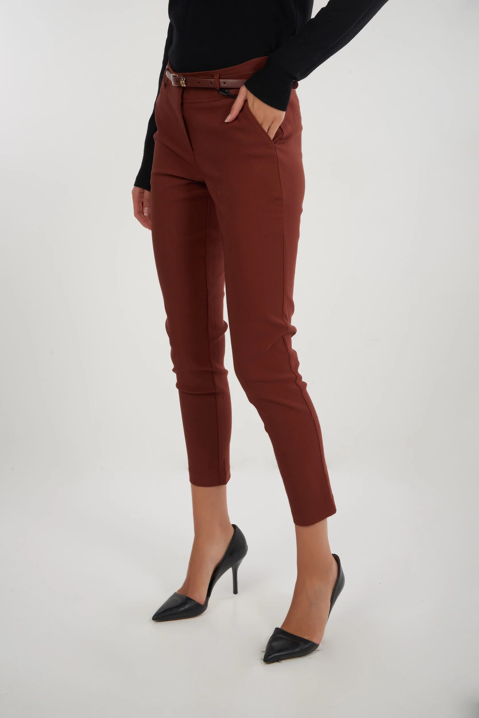 Pantalon étroit avec ceinture - HP9080-Y2 - (E-C2) - Image 3