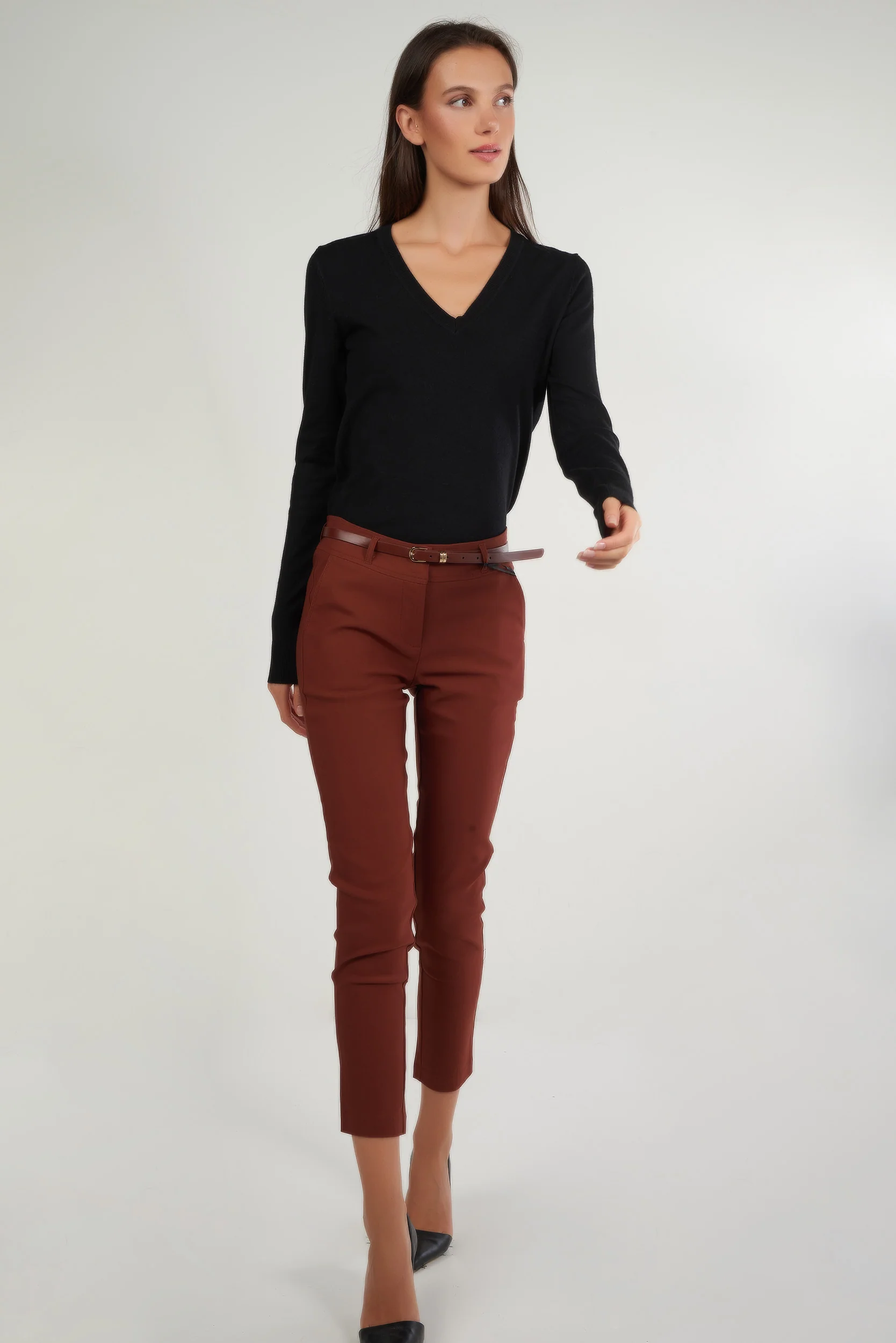 Pantalon étroit avec ceinture - HP9080-Y2 - (E-C2) - Image 4