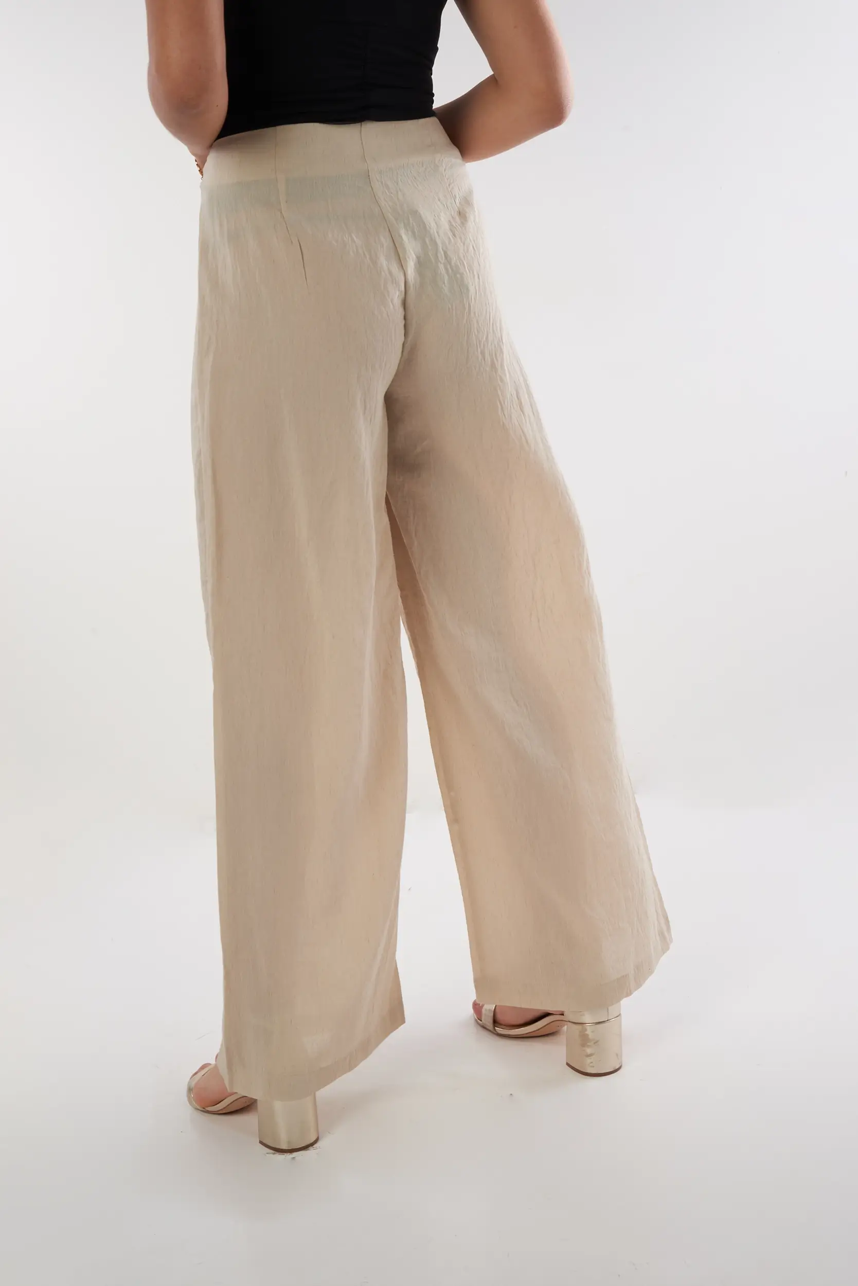 Pantalon Palazzo Beige - FEA - (E-C9) - Image 3