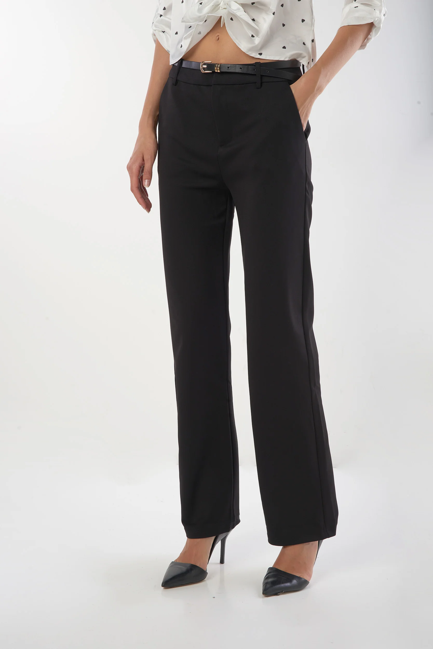 Pantalon jambe large avec ceinture - YP5078 - (E-C2) - Image 10