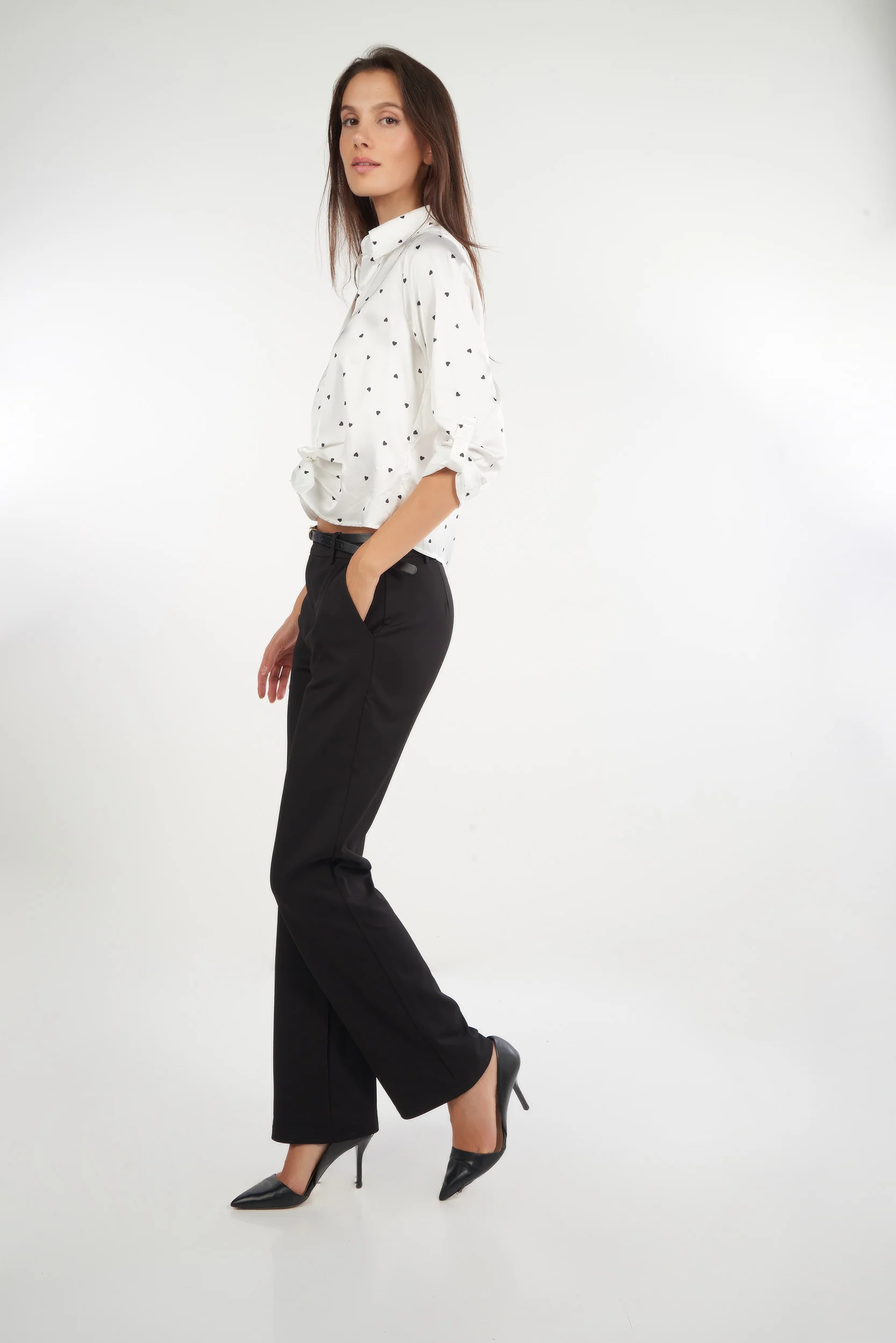 Pantalon jambe large avec ceinture - YP5078 - (E-C2) - Image 13