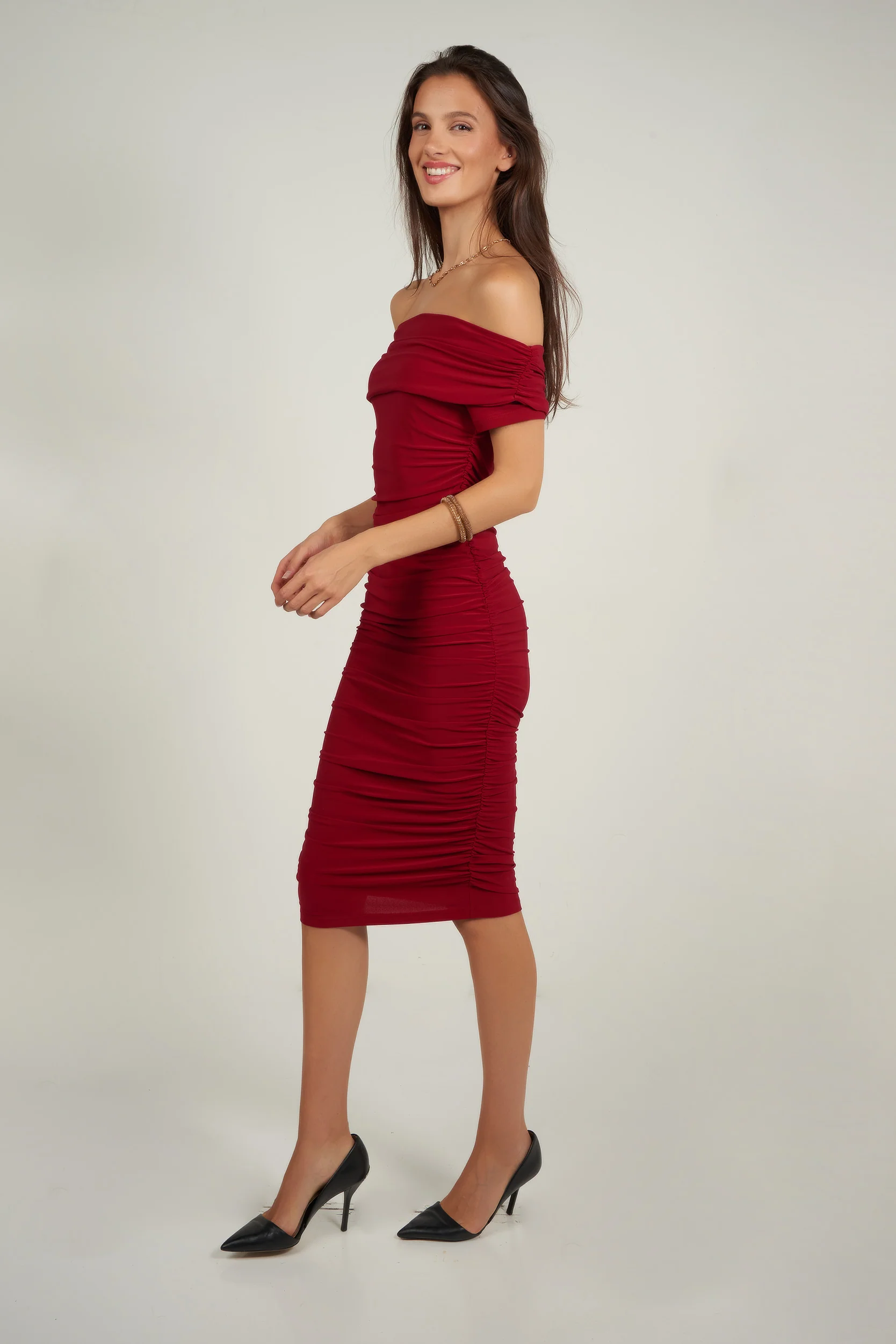 Robe à épaules dénudées - SIDONIA - (R-B12) - Image 10