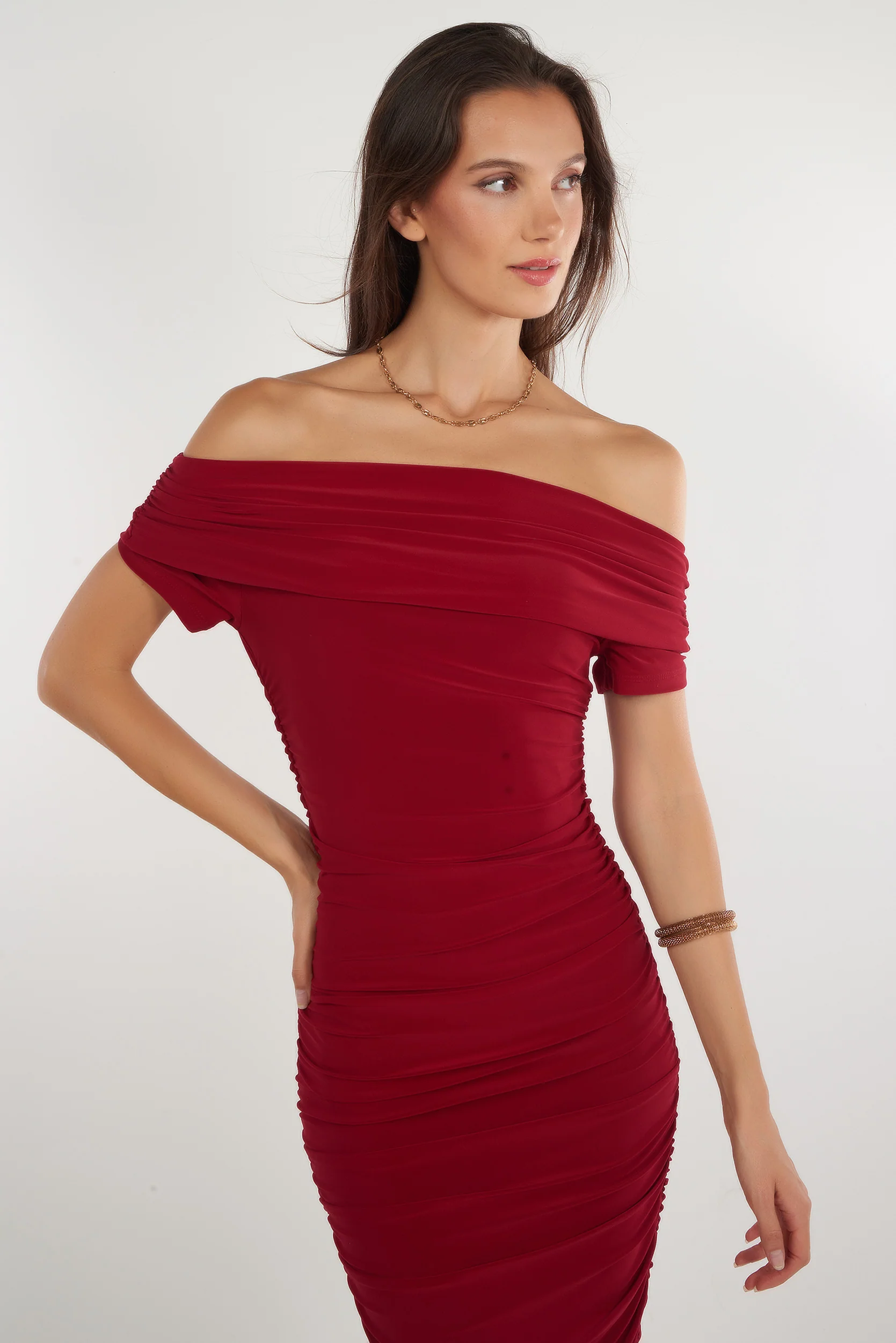 Robe à épaules dénudées - SIDONIA - (R-B12) - Image 11
