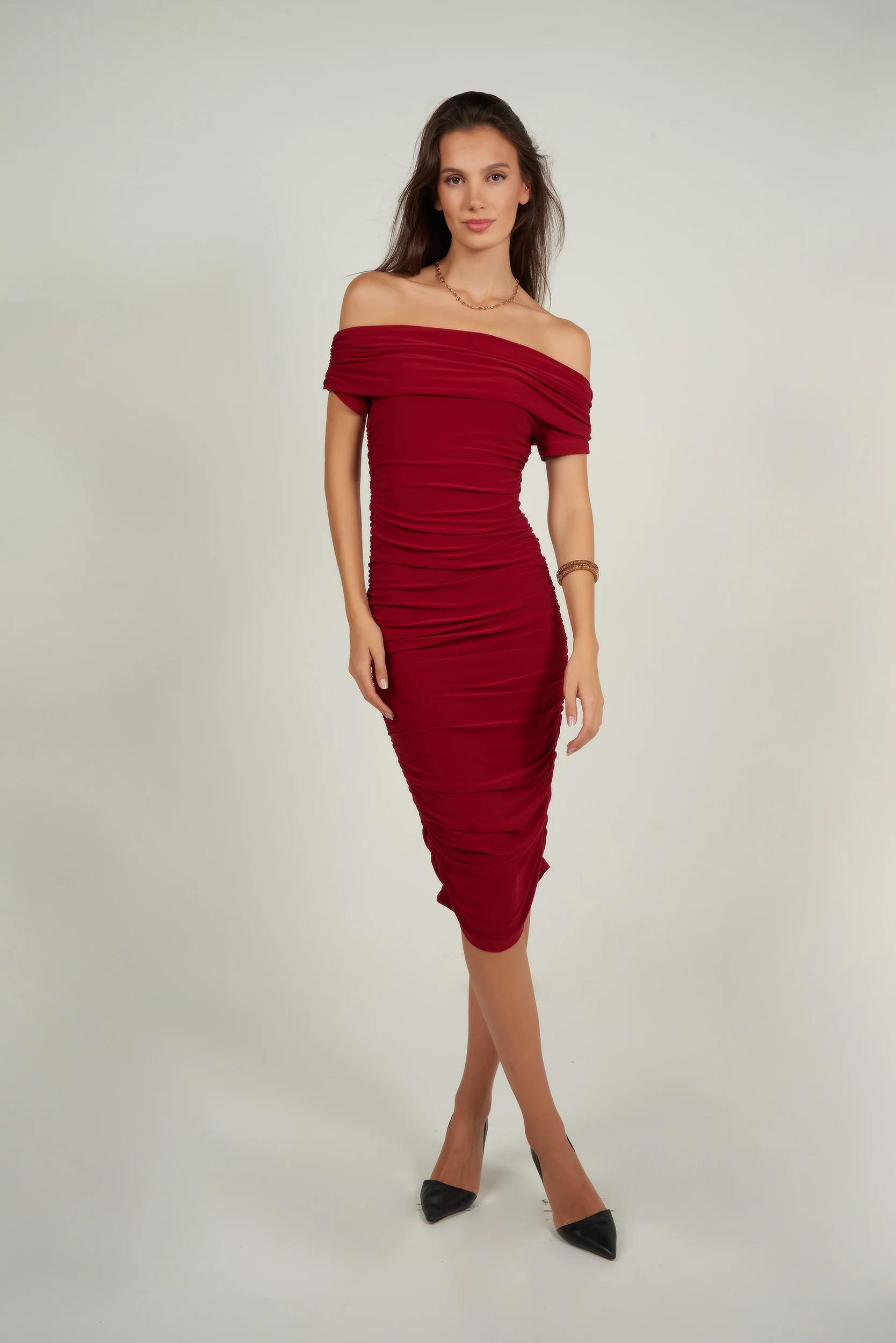 Robe à épaules dénudées - SIDONIA - (R-B12) - Image 8