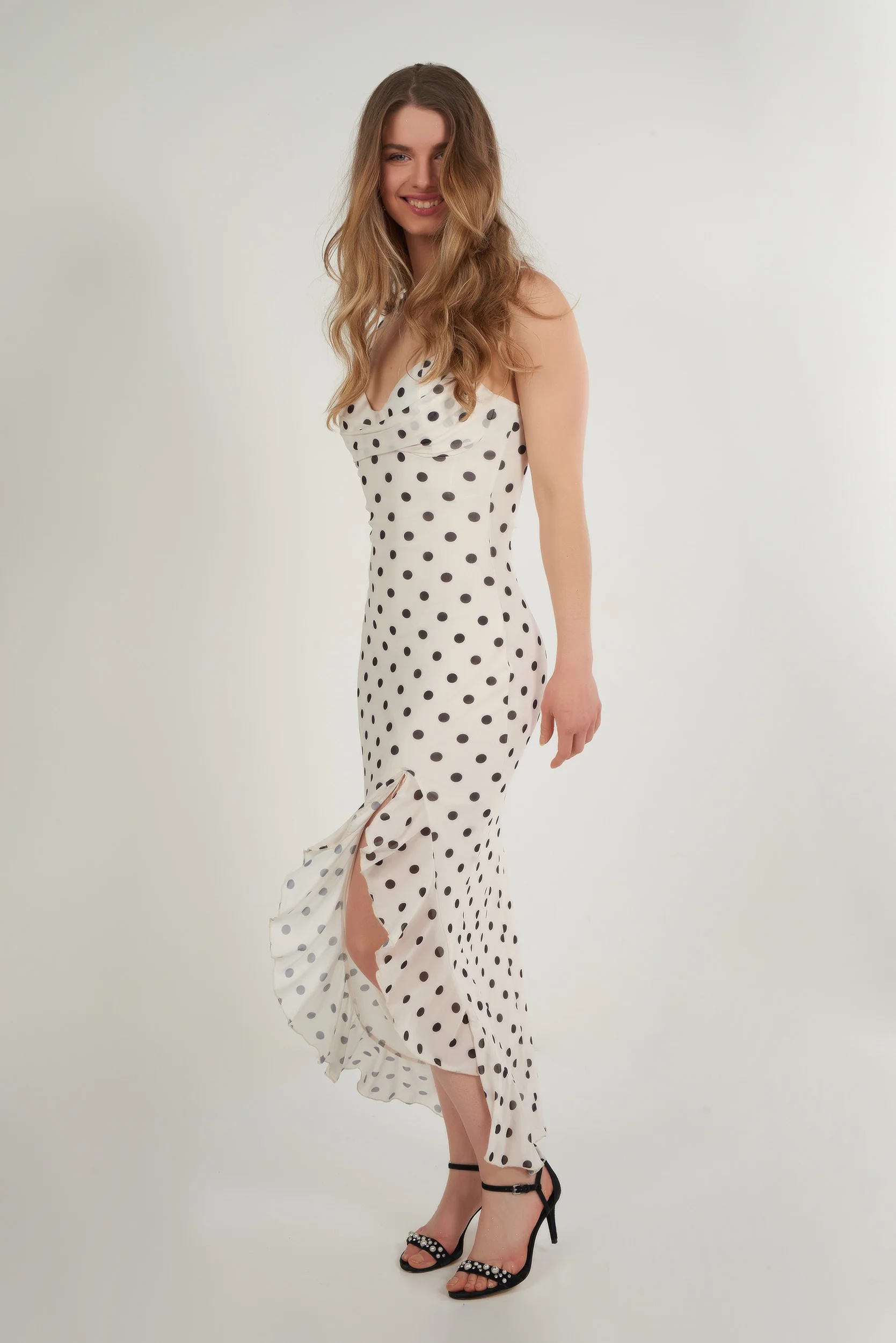 Robe Longue à Pois Chic - BD3140V - (E-A14) - Image 5