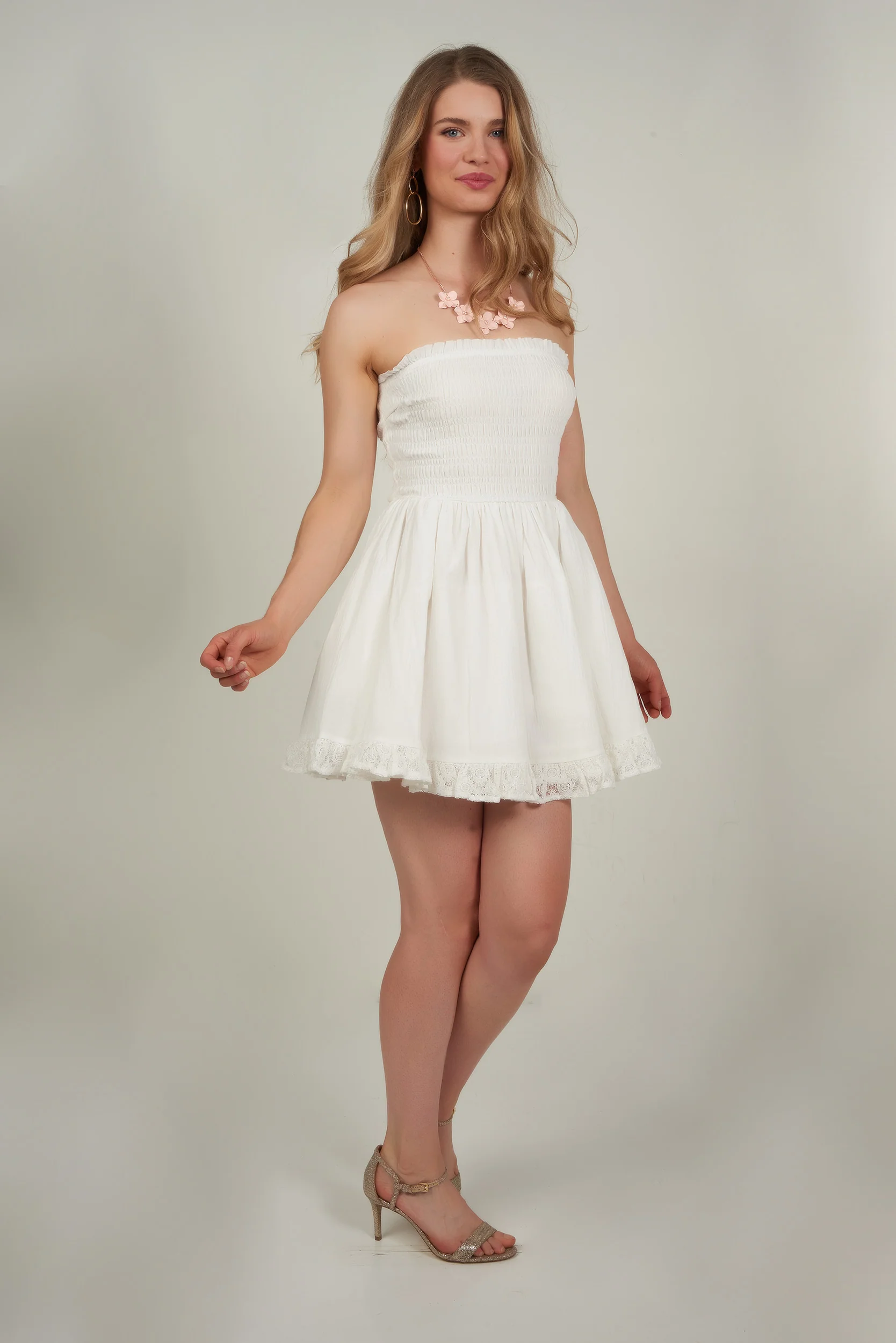 Robe mini avec haut élastique - CD3996 - (E-A16) - Image 4