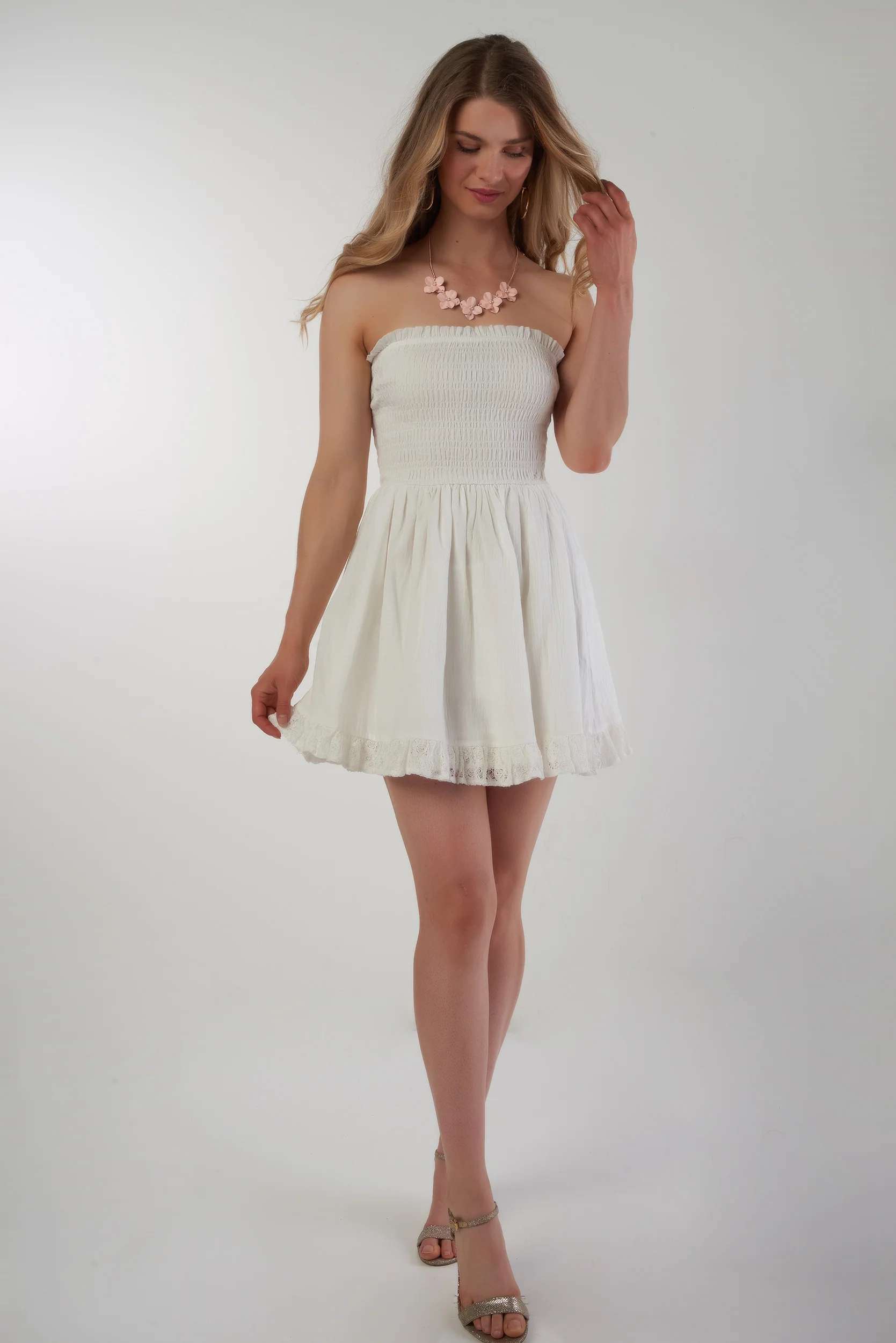 Robe mini avec haut élastique - CD3996 - (E-A16) - Image 5