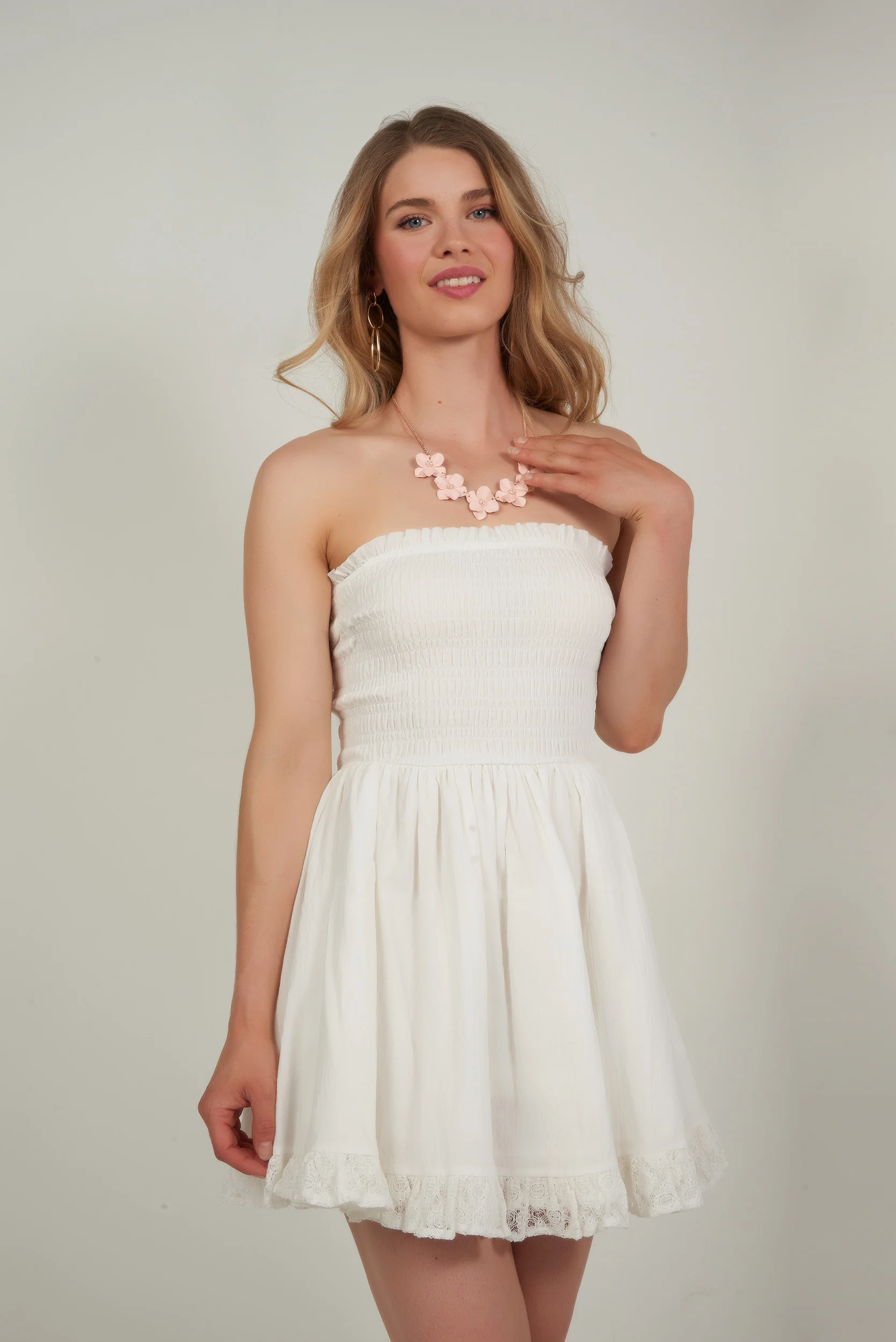 Robe mini avec haut élastique - CD3996 - (E-A16) - Image 7