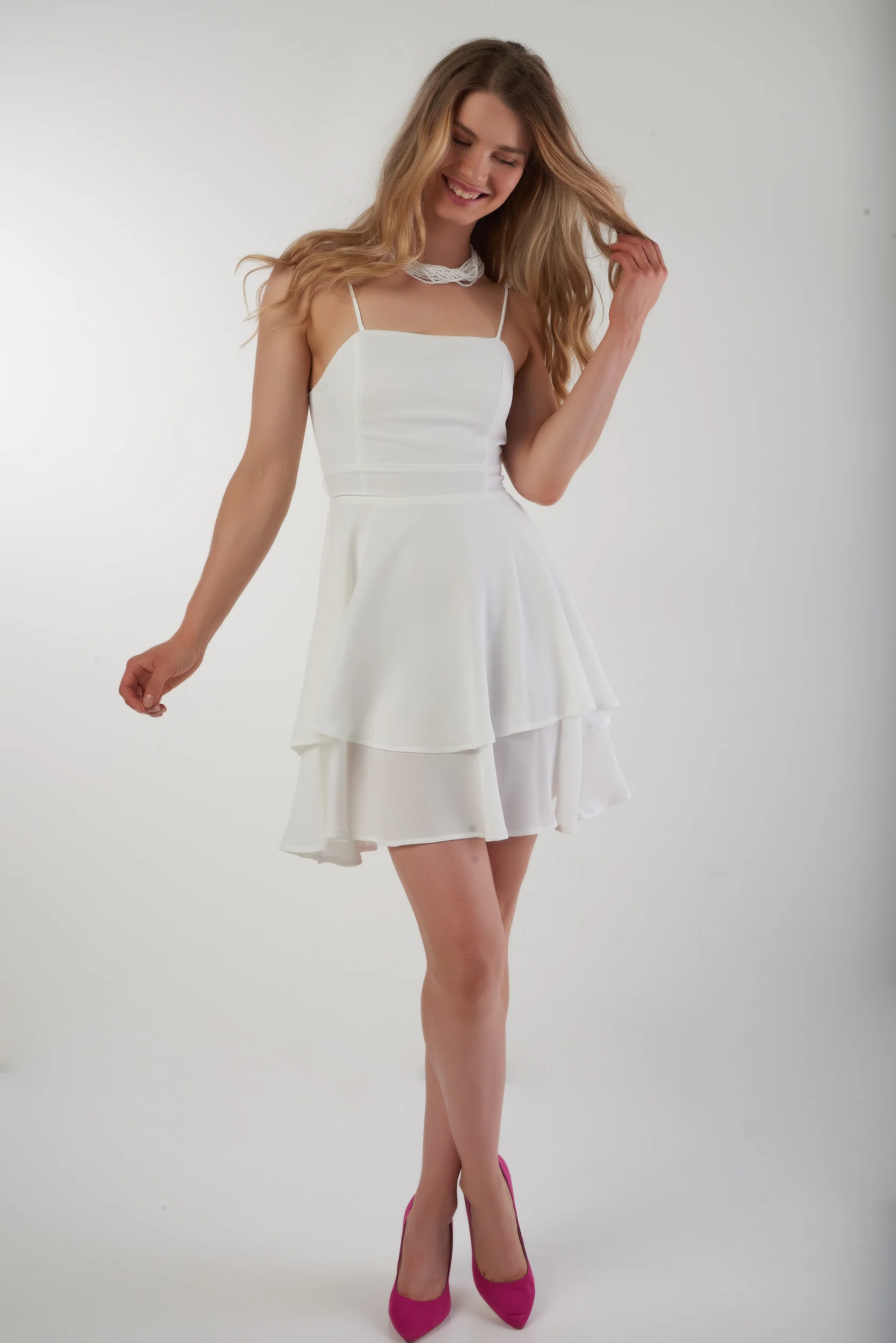 Robe à volants avec dos ouvert - JAMIRA-26 - (R-C2) - Image 3