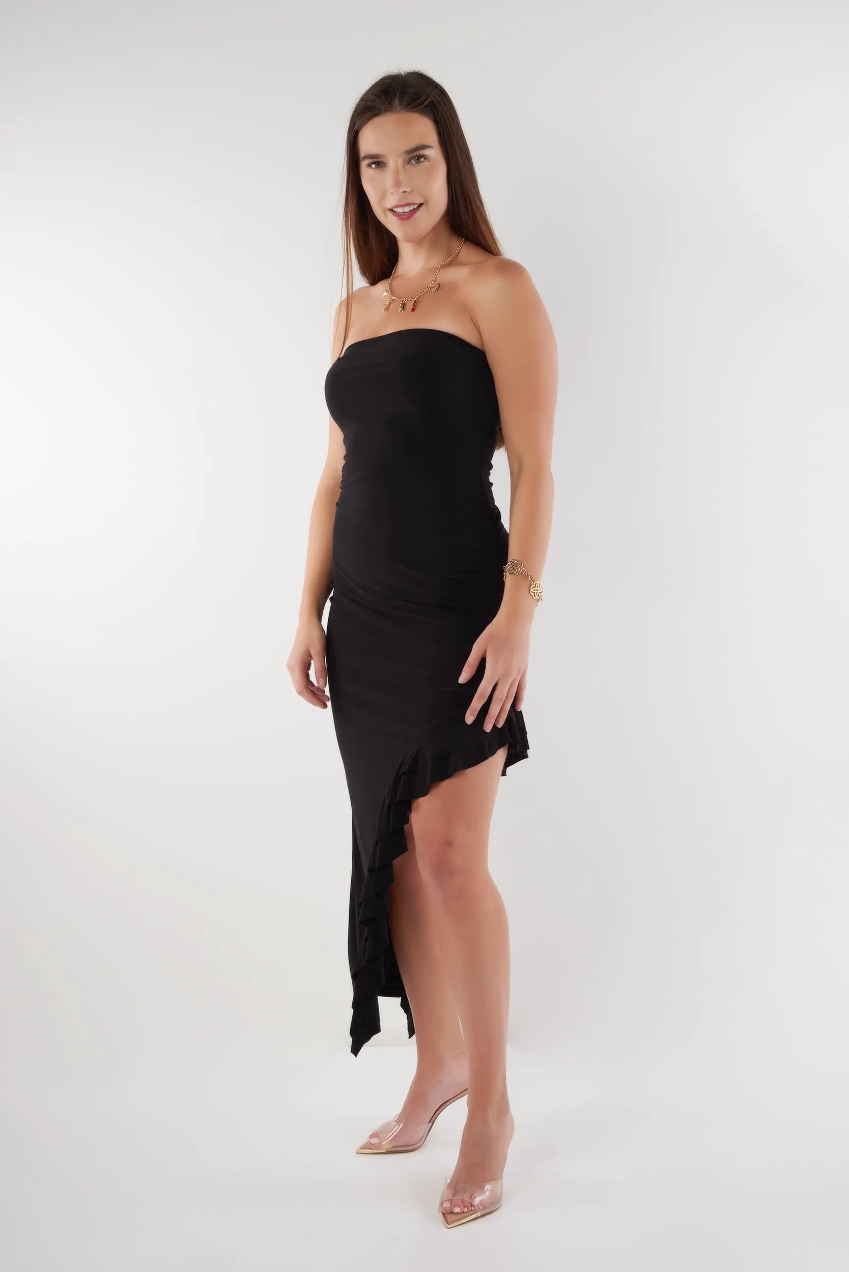 Robe bustier à volant asymétrique - ID6017A - (E-A15) - Image 2