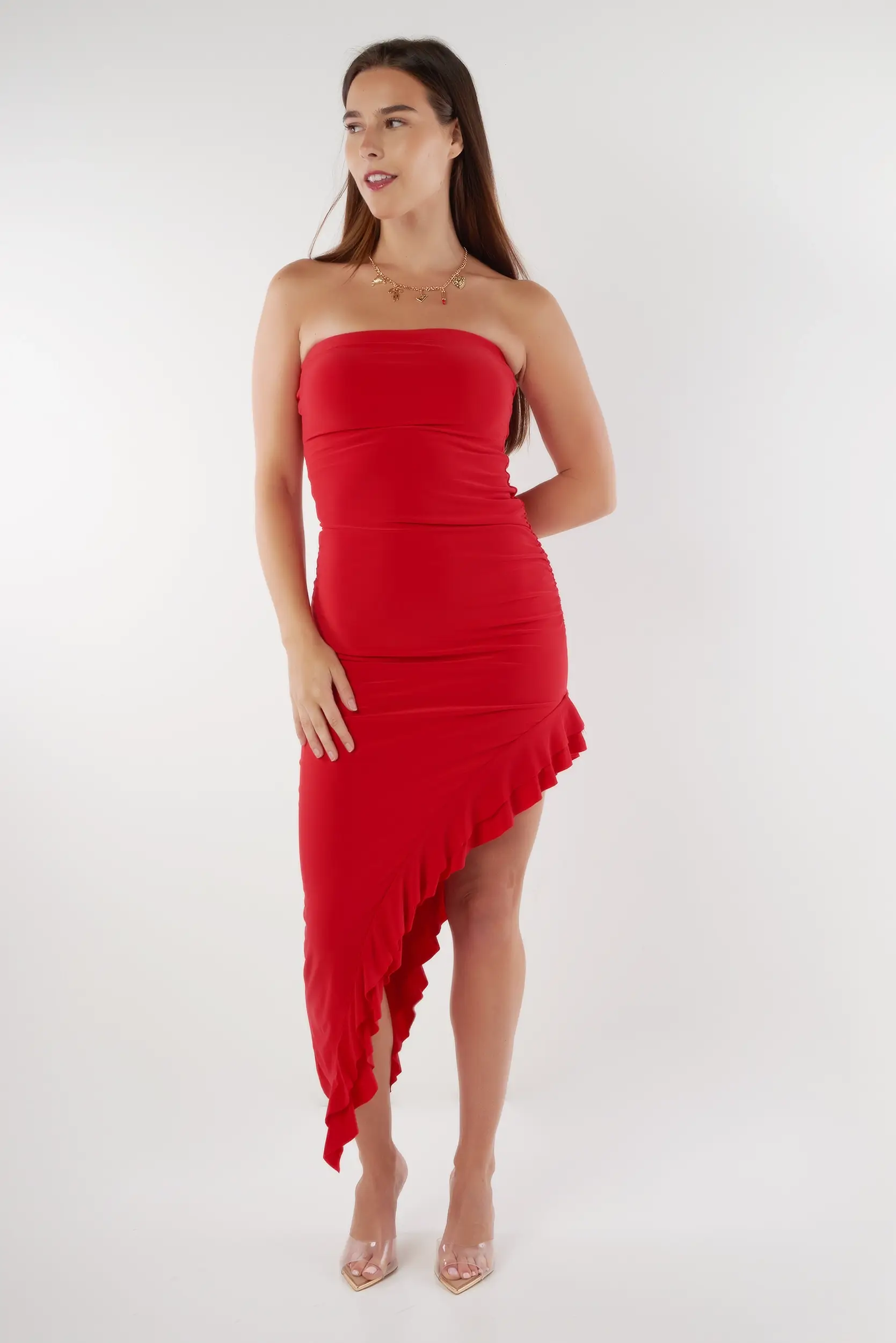 Robe bustier à volant asymétrique - ID6017A - (E-A15) - Image 21
