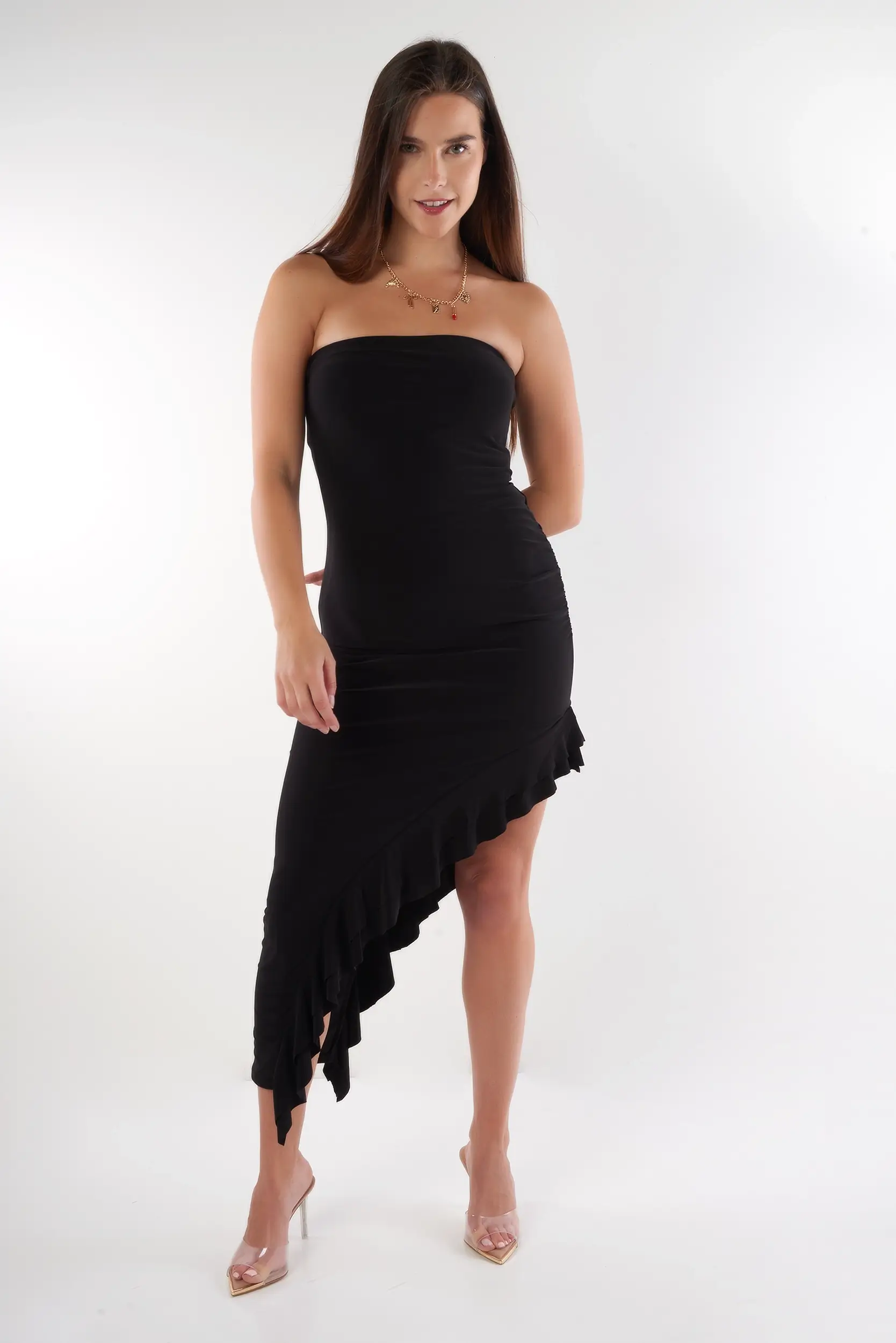 Robe bustier à volant asymétrique - ID6017A - (E-A15) - Image 5