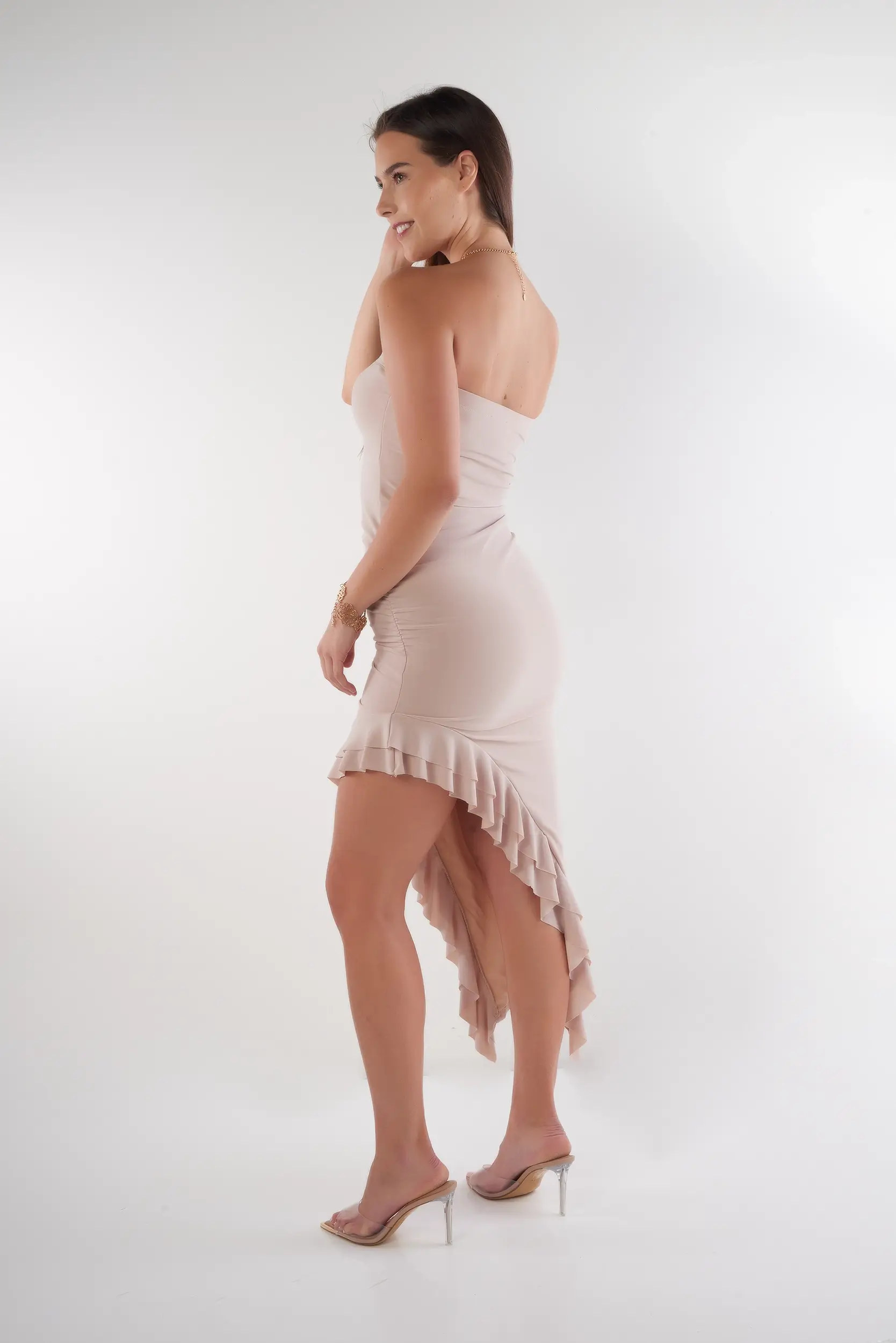 Robe bustier à volant asymétrique - ID6017A - (E-A15) - Image 8