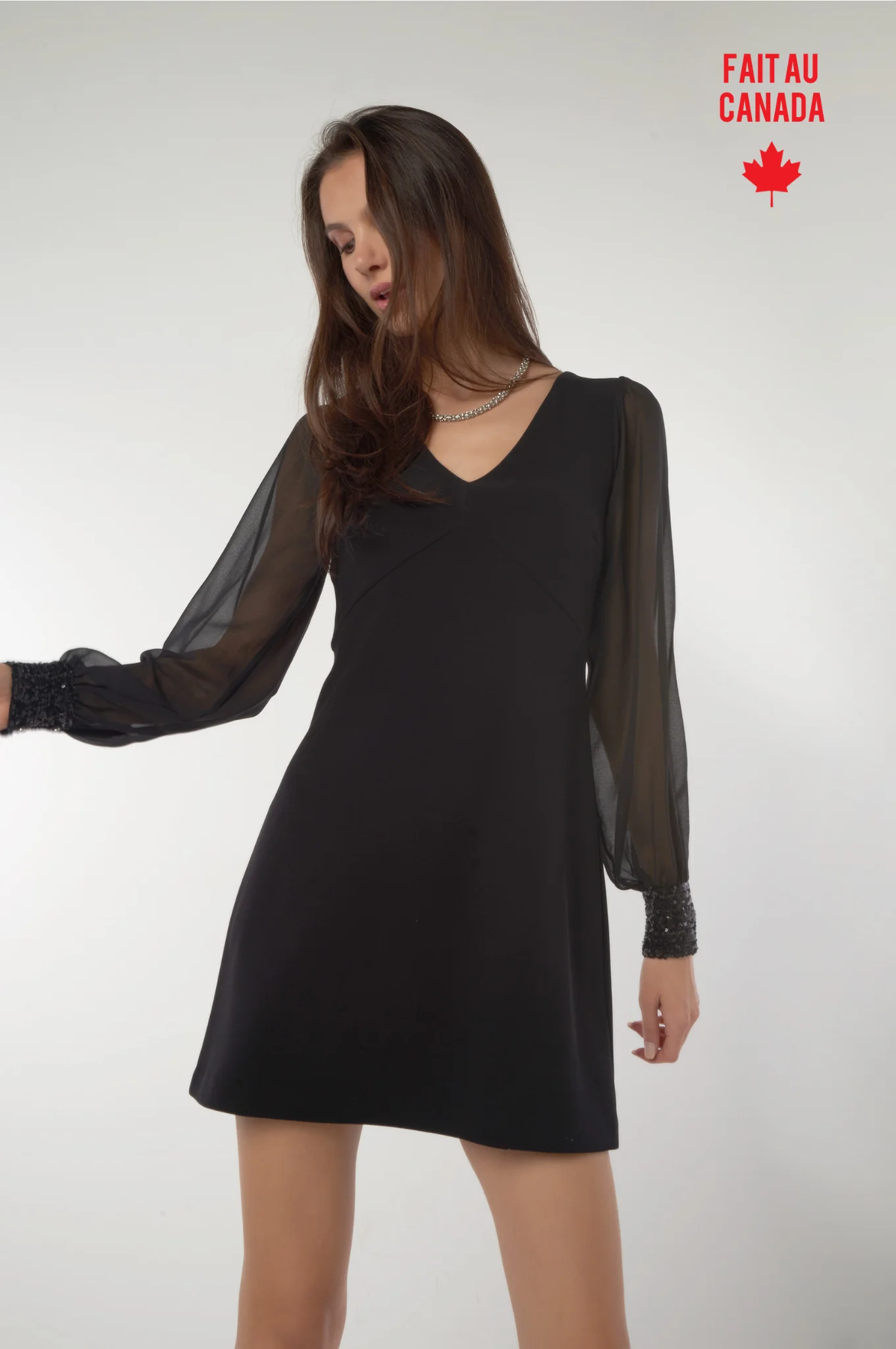 Robe à manches en chiffon - DULCINA-25 - (R-B3)