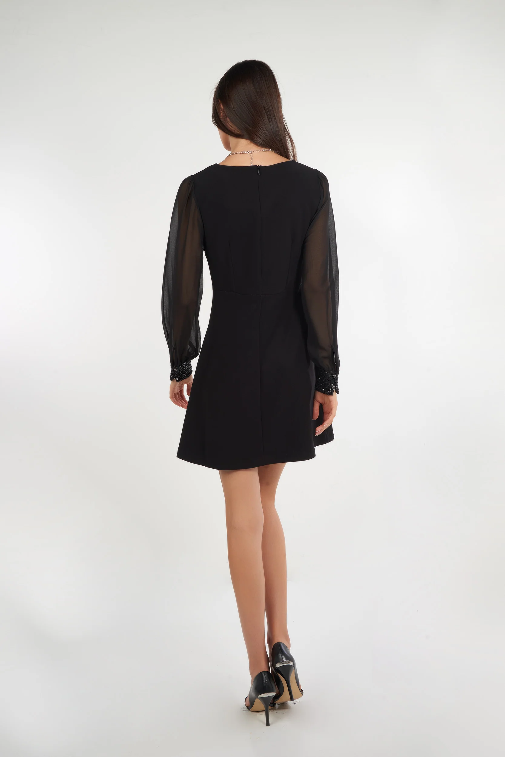 Robe à manches en chiffon - DULCINA-25 - (R-B3) - Image 3