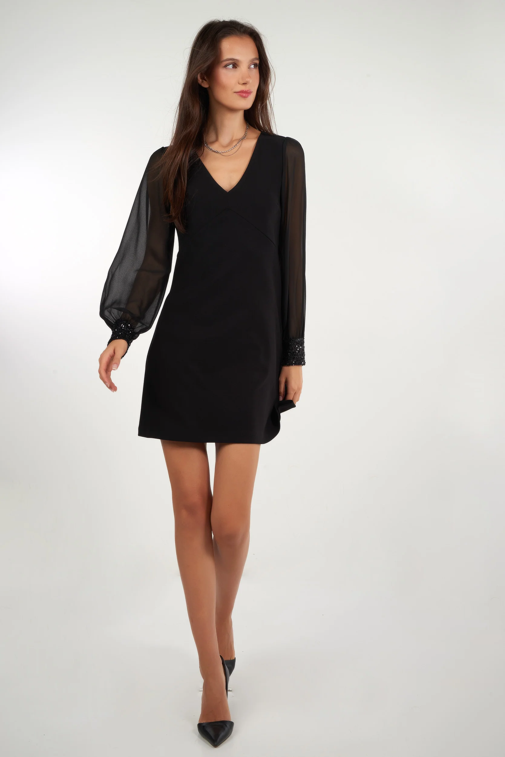 Robe à manches en chiffon - DULCINA-25 - (R-B3) - Image 5