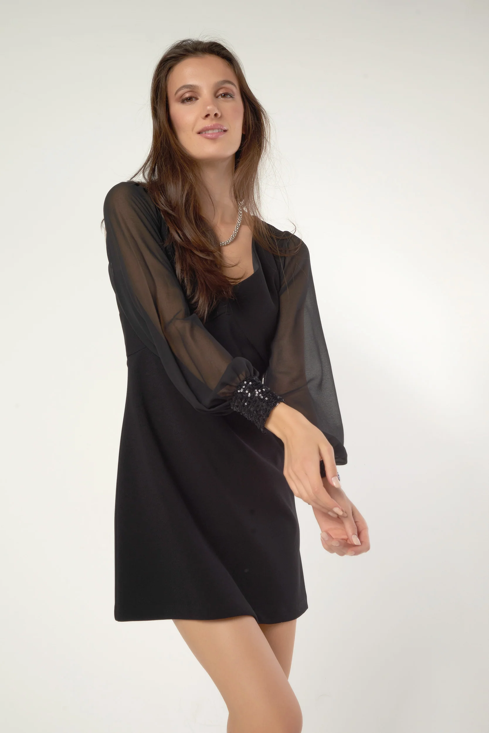 Robe à manches en chiffon - DULCINA-25 - (R-B3) - Image 6