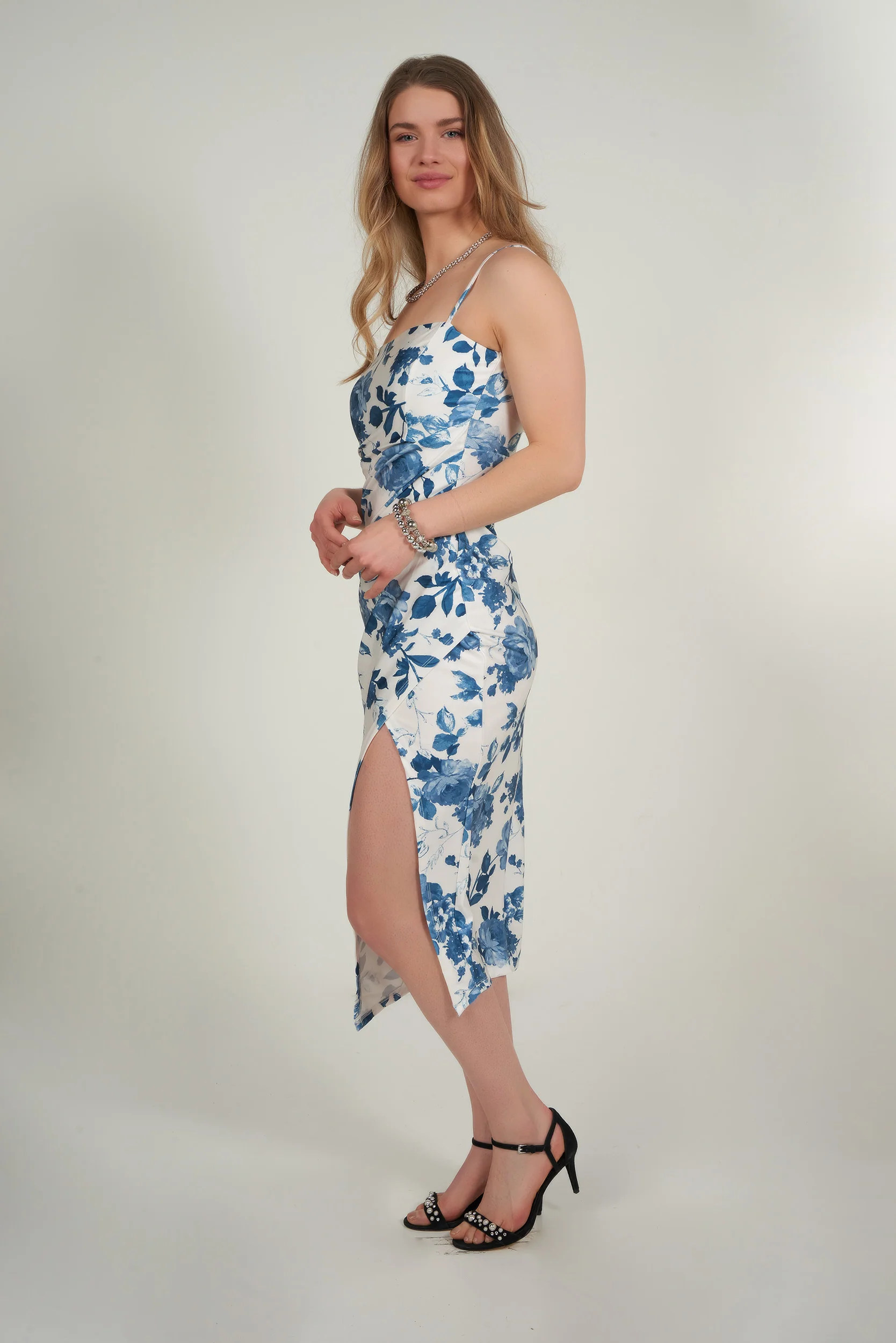 Robe midi fleurie - AD1995A - (E-B18) - Image 2