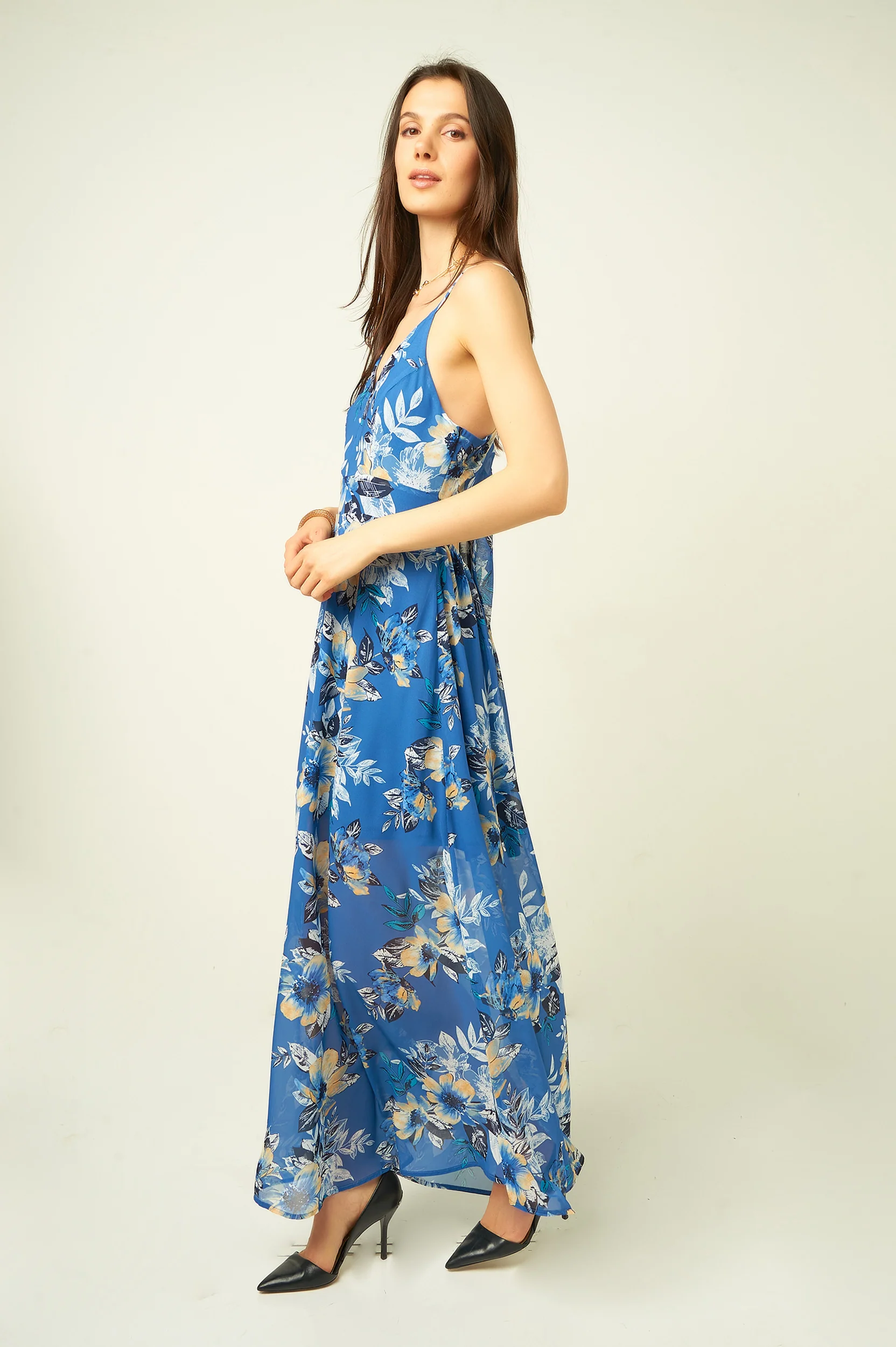Robe fleurie en chiffon - HALIMAX - (E-C14) - Image 4