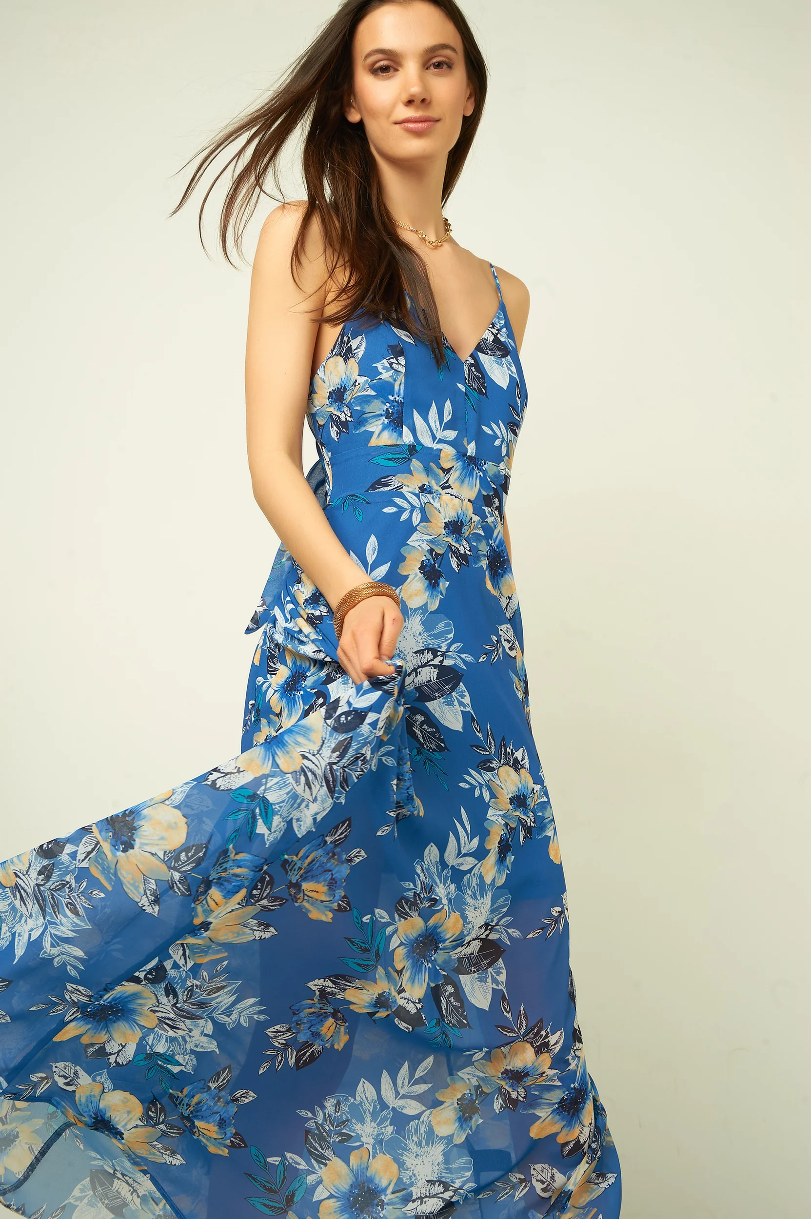 Robe fleurie en chiffon - HALIMAX - (E-C14) - Image 5