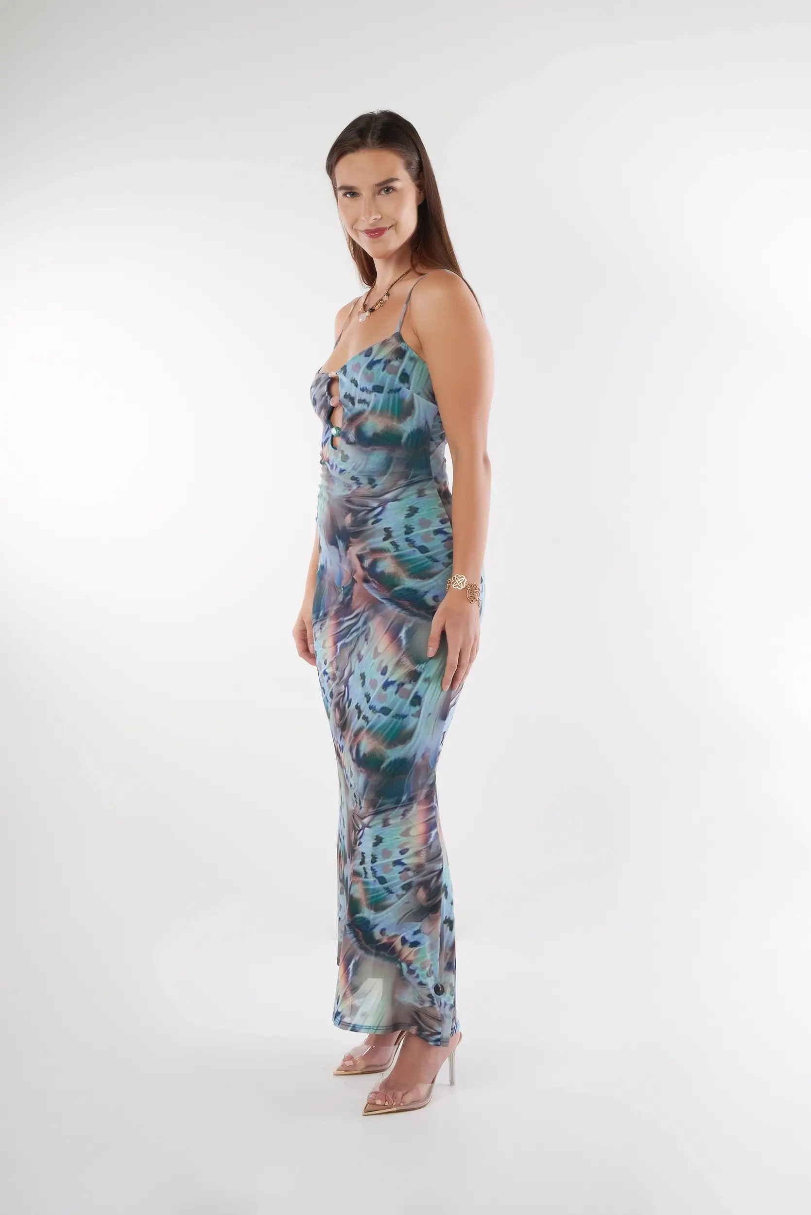 Robe longue avec pierres décoratives - DD4932 - (E-A14) - Image 2