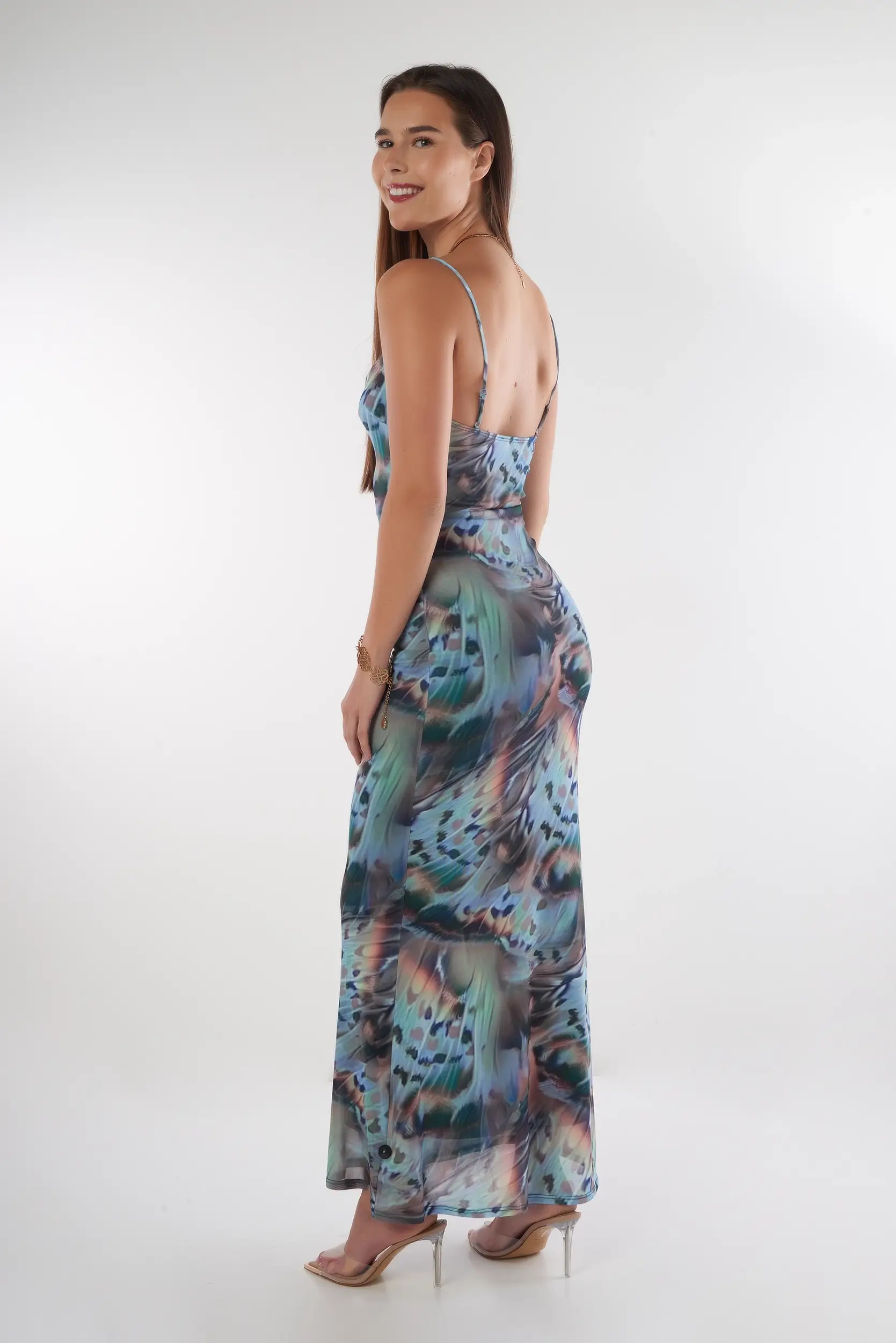 Robe longue avec pierres décoratives - DD4932 - (E-A14) - Image 3