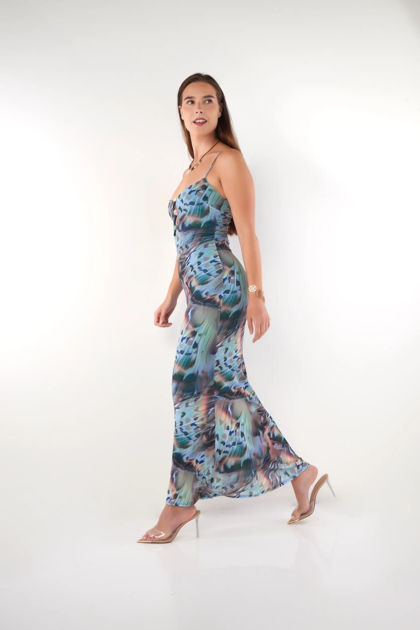 Robe longue avec pierres décoratives - DD4932 - (E-A14) - Image 5