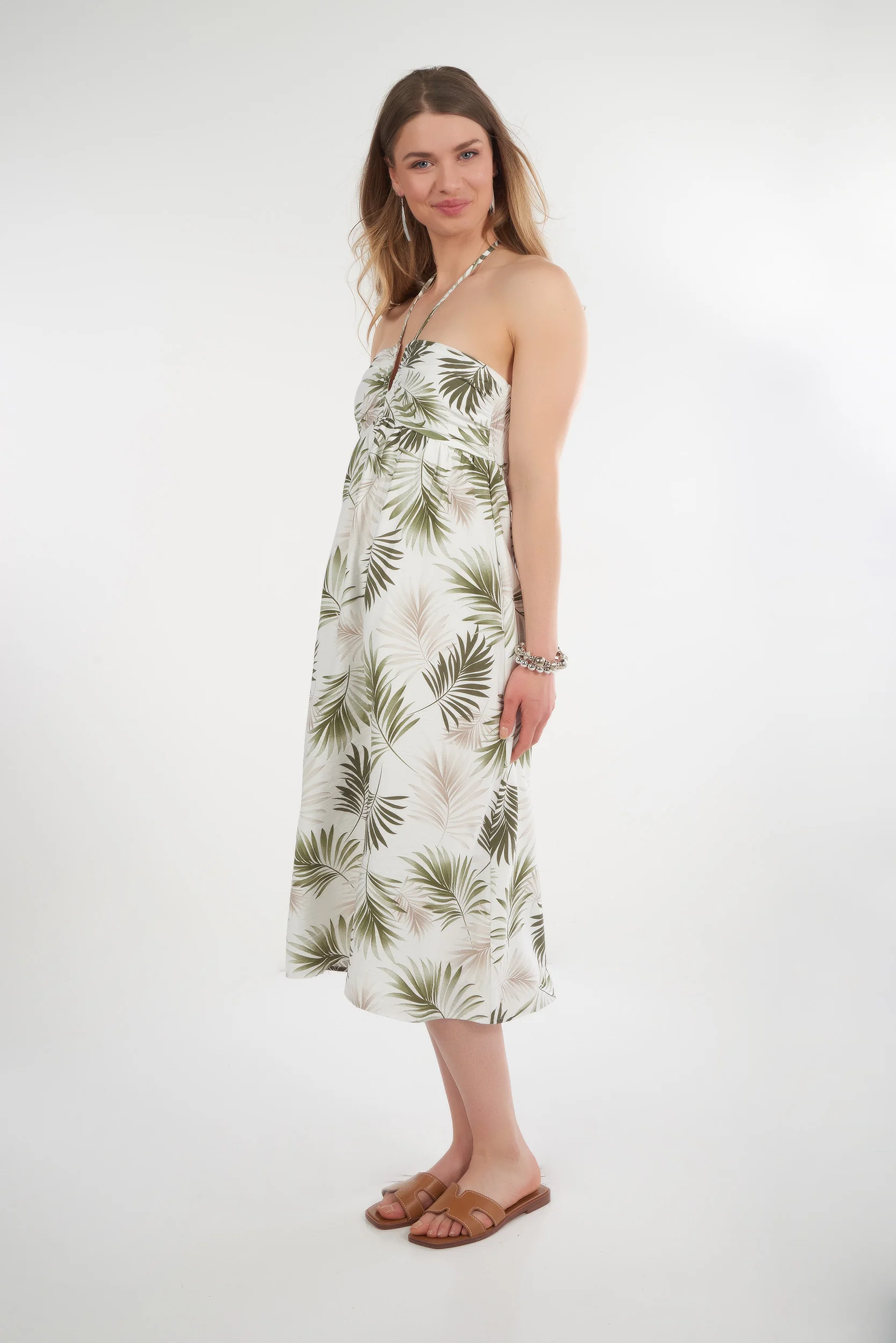 Robe à motif feuilles de palmier - D6A4662 - (E-A14) - Image 7