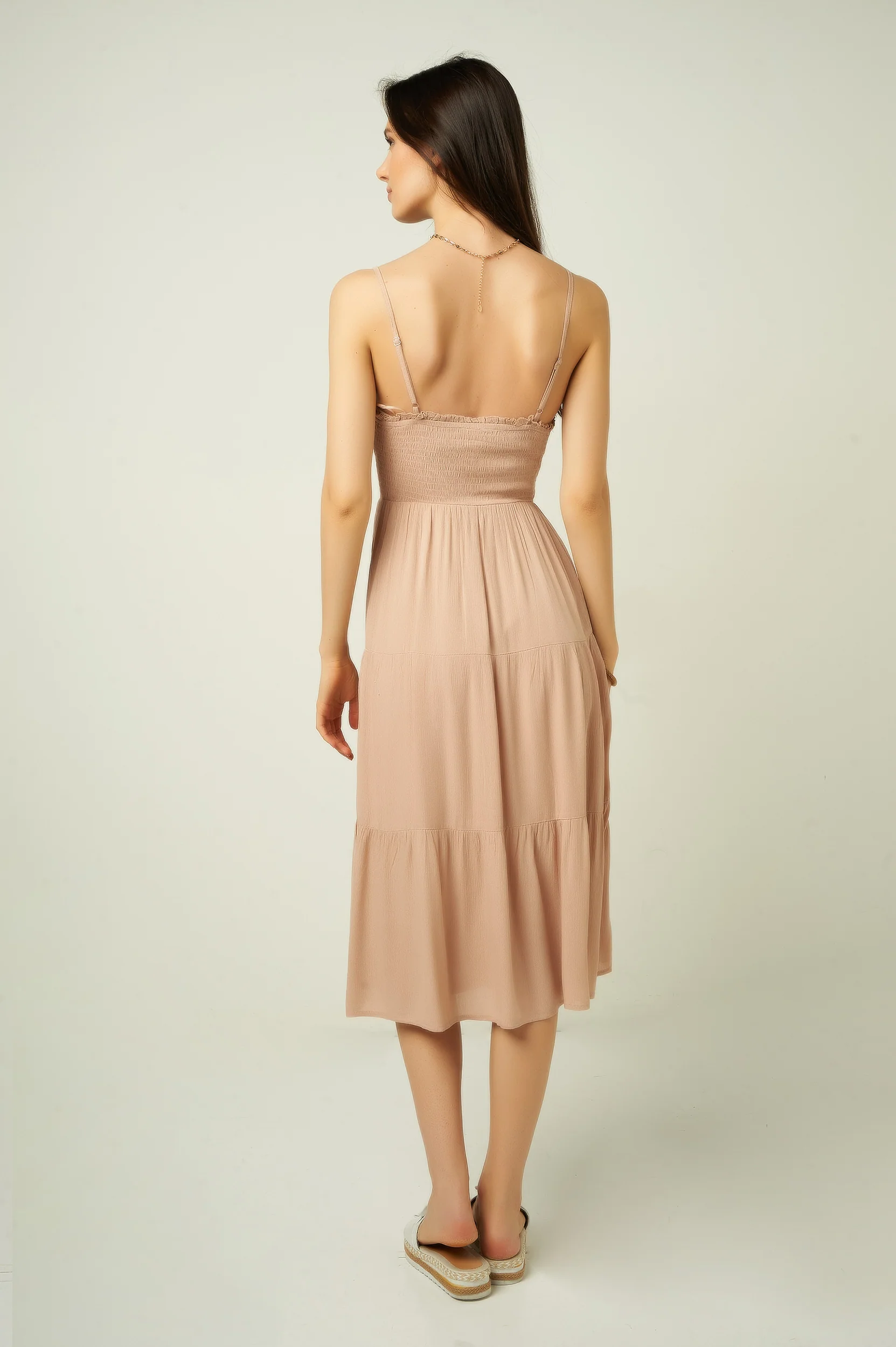 Robe midi smockée - D6A4351 - (E-A14) - Image 7