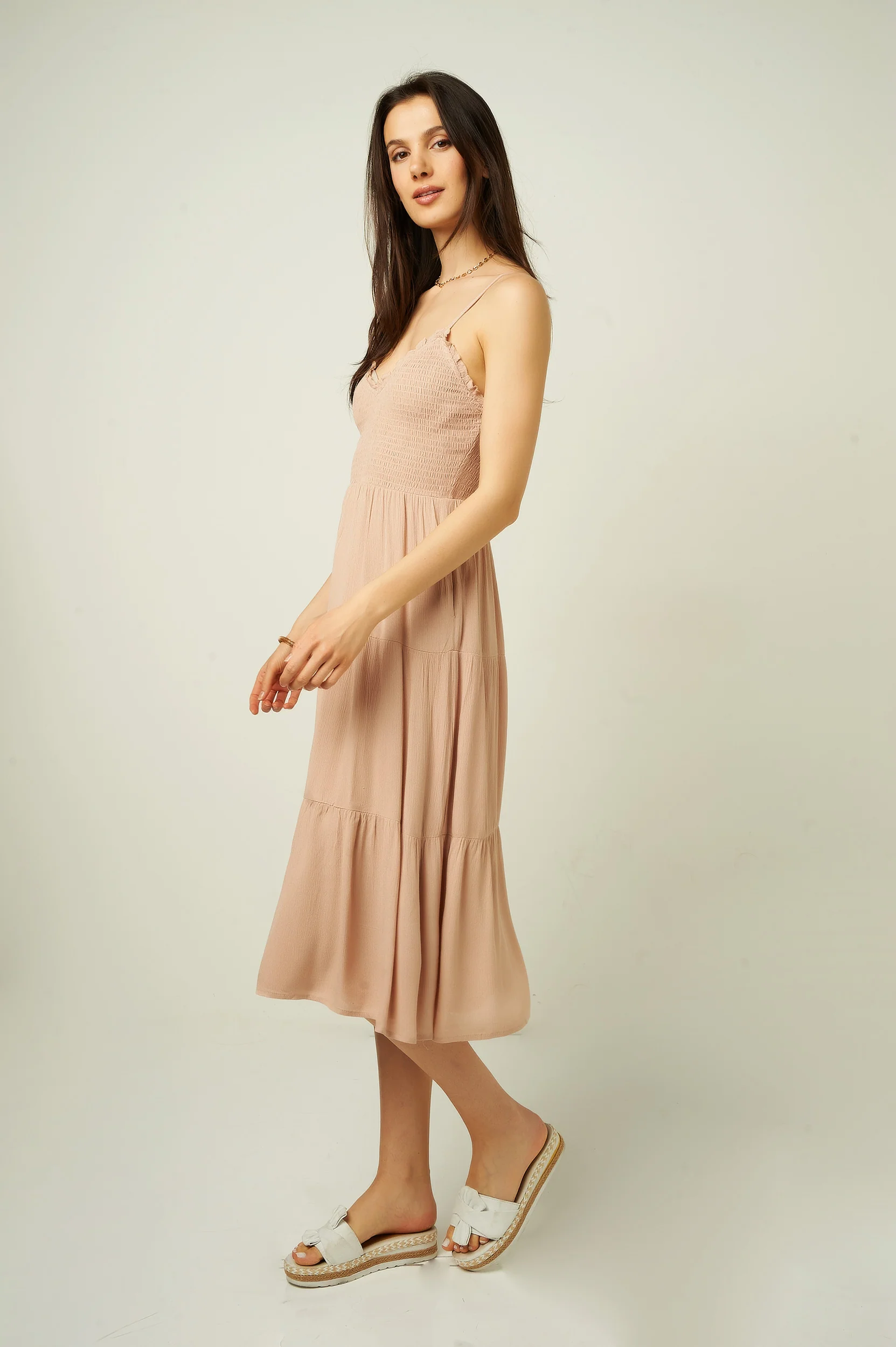Robe midi smockée - D6A4351 - (E-A14) - Image 8