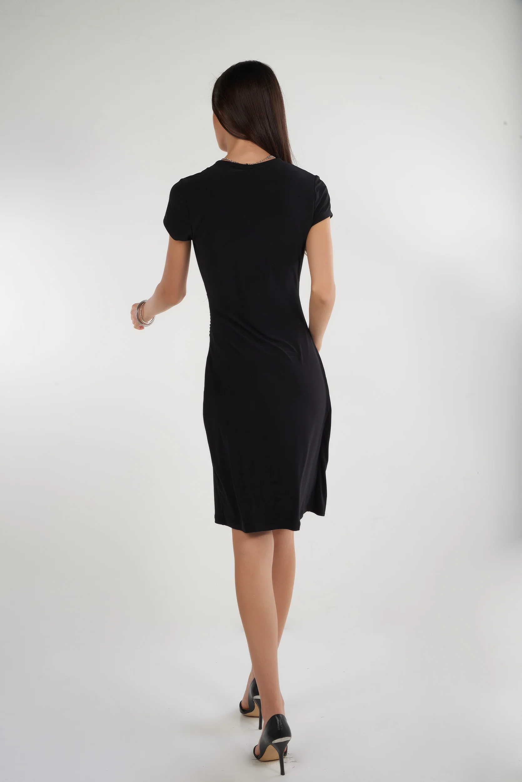 Robe plissée cache-coeur - CHI-SOLID - (R-B1) - Image 4