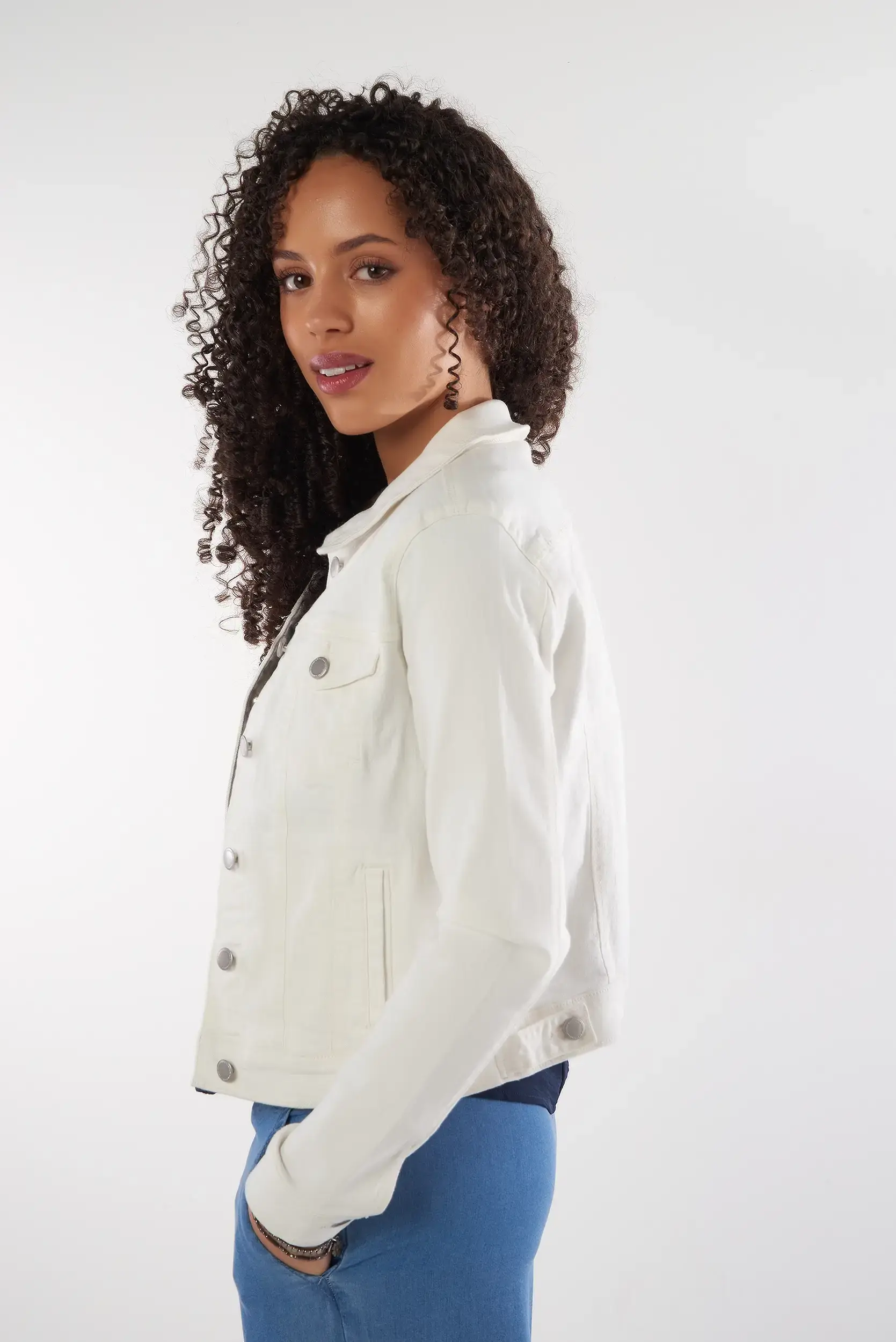 Veste en Jean Blanche - WILD - (E-C7) - Image 3